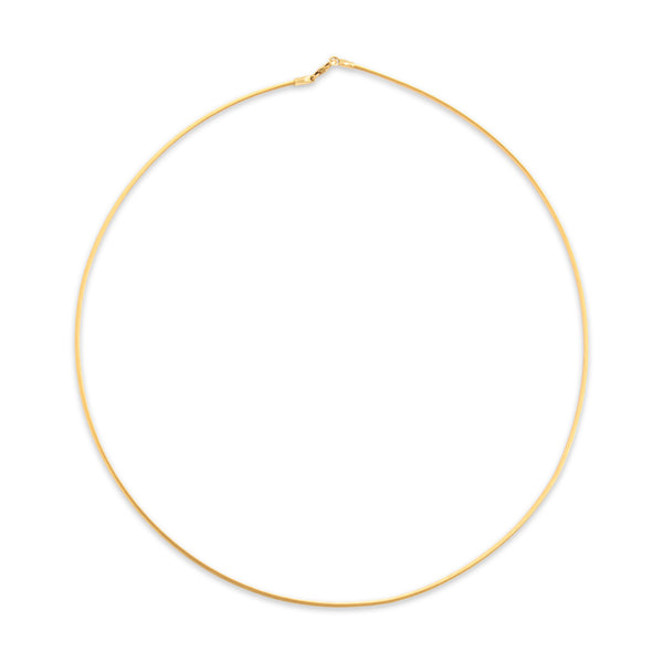 Vintage 18k Yellow Gold 1.3mm Fabulous Satin Wire Collar Chain 18