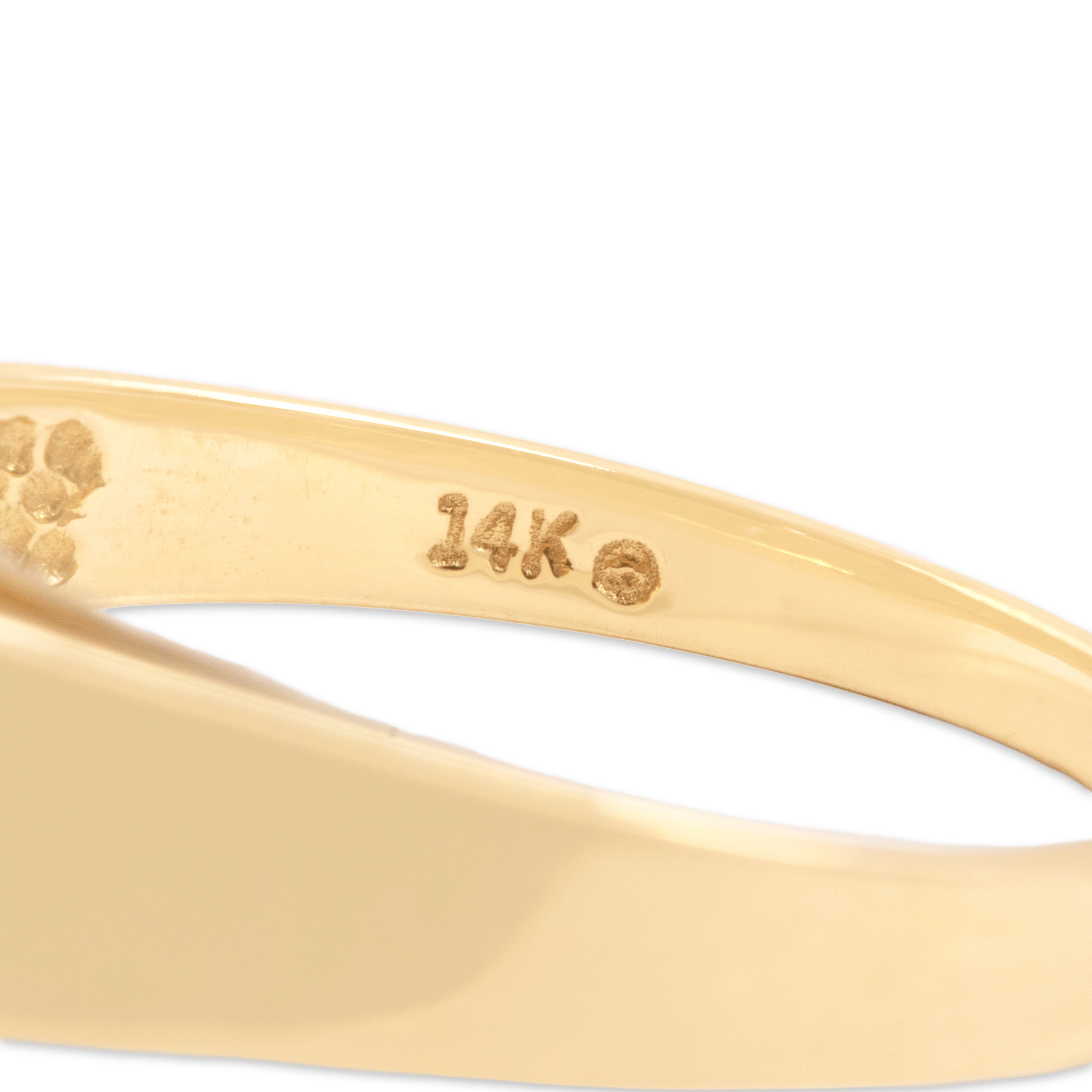Vintage 14k Yellow Gold Opal Diamond Flashing Pear Halo Ring - Hallmark view