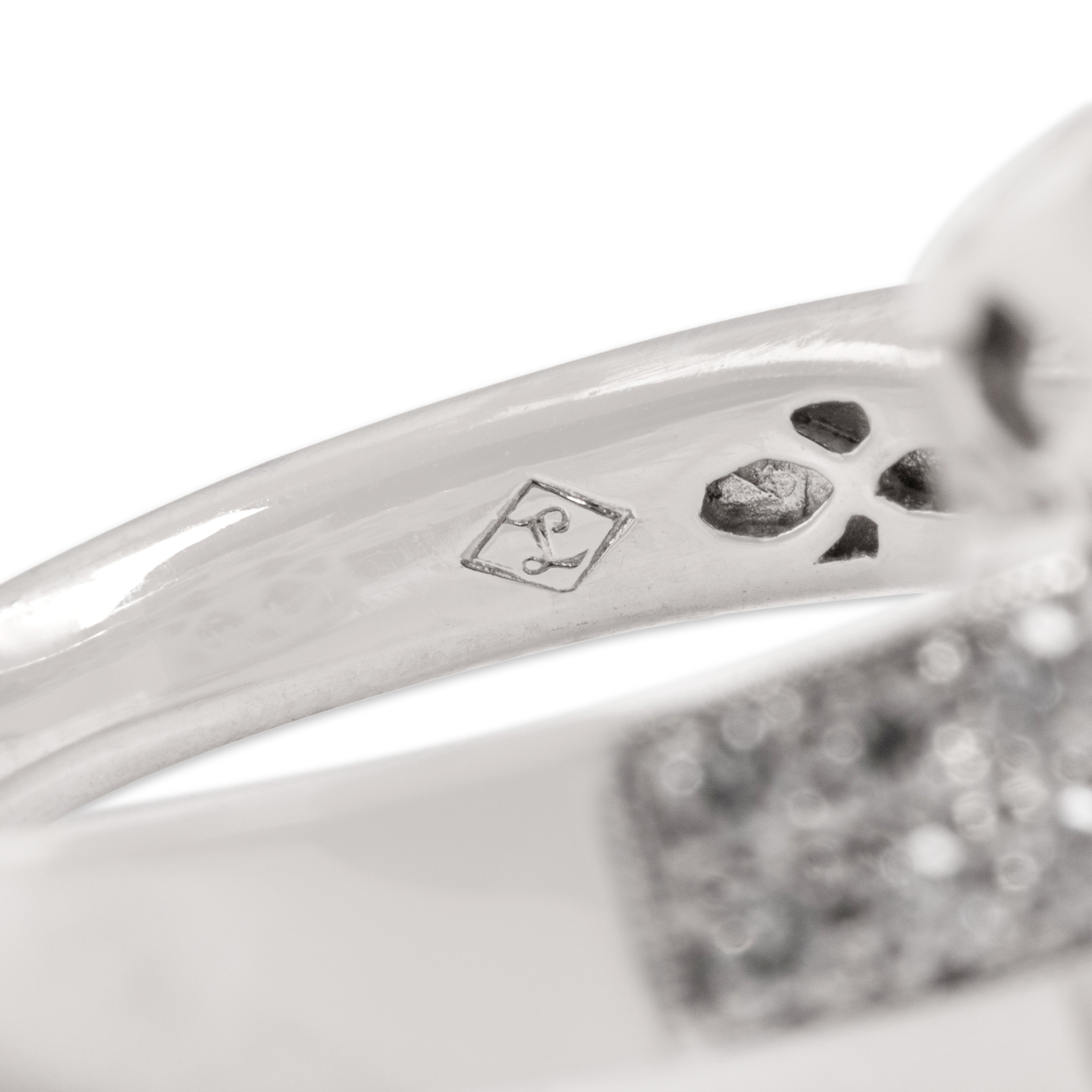 Vintage 14k White Gold .68cttw Diamond Onyx Dazzling Art Deco Style Ring - Hallmark view