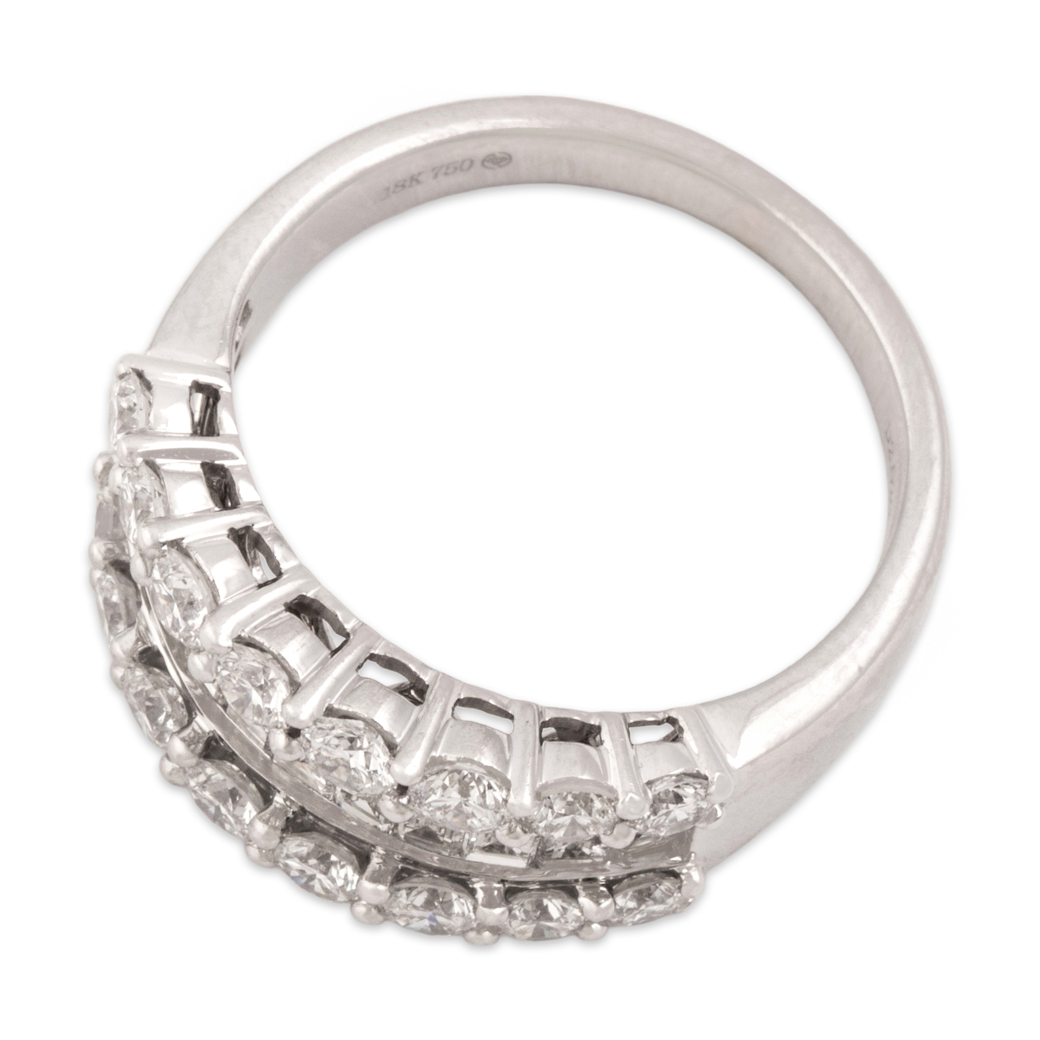 Estate 18k White Gold 1.79cttw Diamond Superb Dazzling Channel Band Ring - Overall view