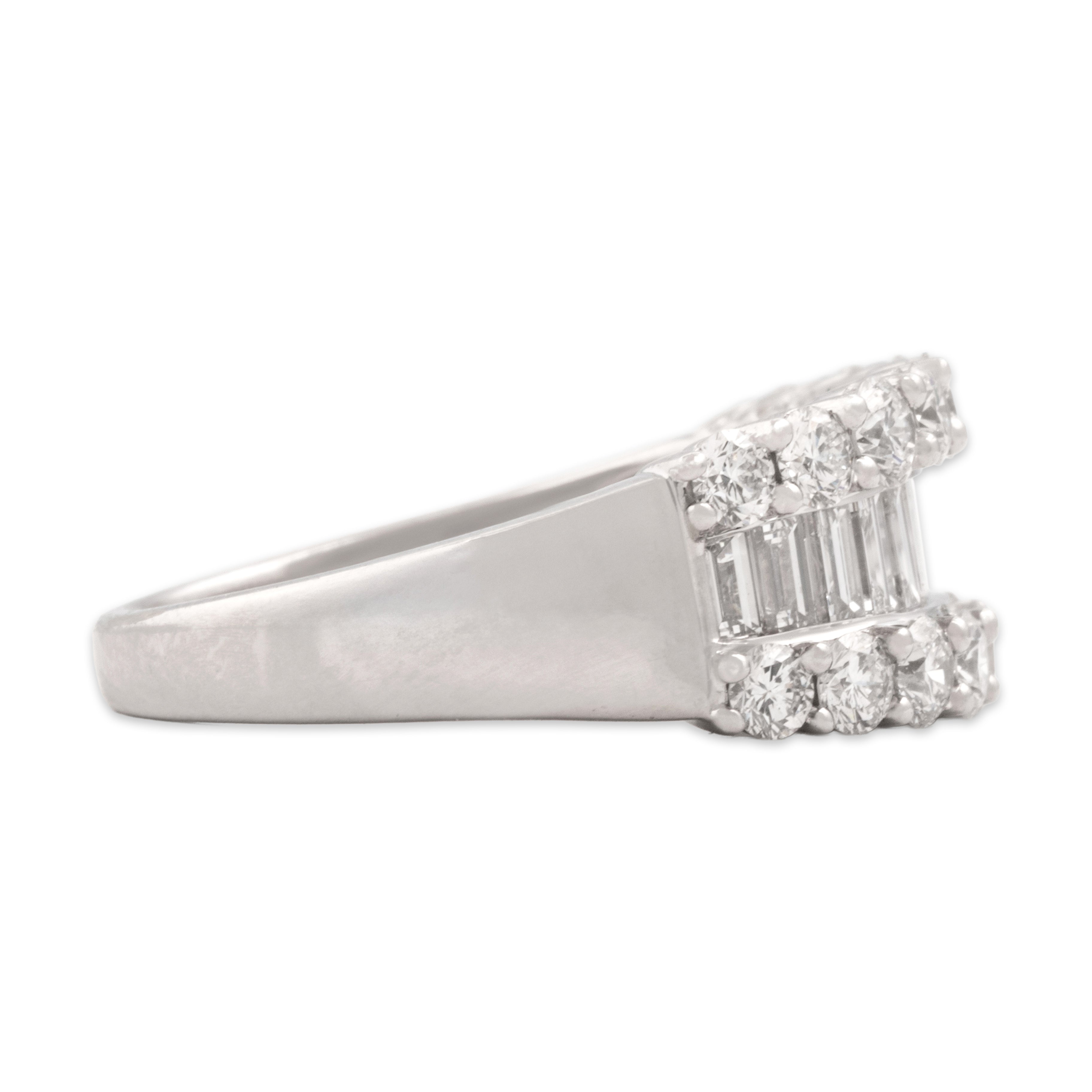 Estate 18k White Gold 1.79cttw Diamond Superb Dazzling Channel Band Ring - Side view