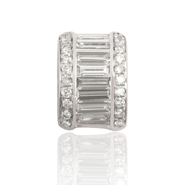 Estate Small 18k White Gold .31cttw Diamond Sleek Channel Slide Pendant
