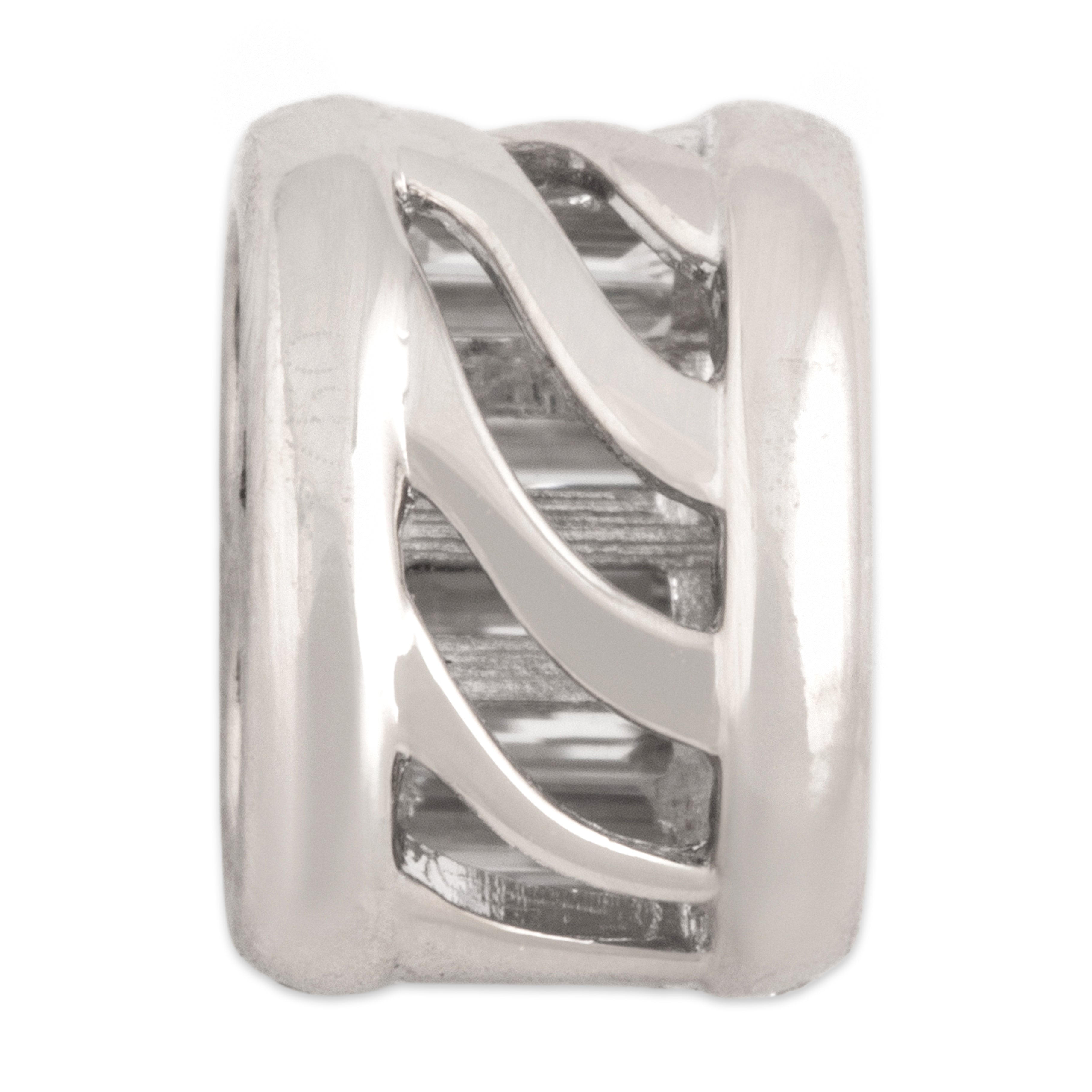 Estate Small 18k White Gold [Custom Carat] Sleek Channel Slide Pendant - Back view