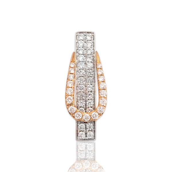 Estate Simon G. 18k White & Rose Gold Diamond Dazzling Buckle Slide Pendant