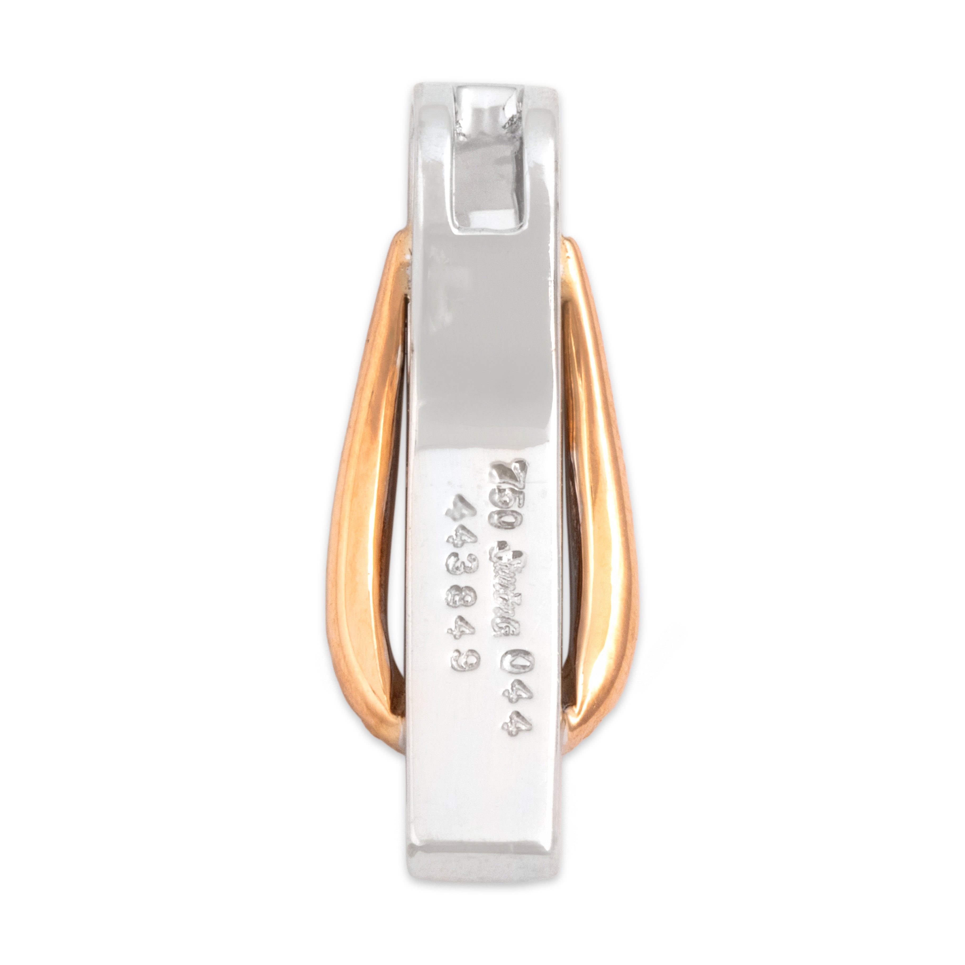 Estate Simon G. 18k White & Rose Gold [Custom Carat] Dazzling Buckle Slide Pendant - Back view