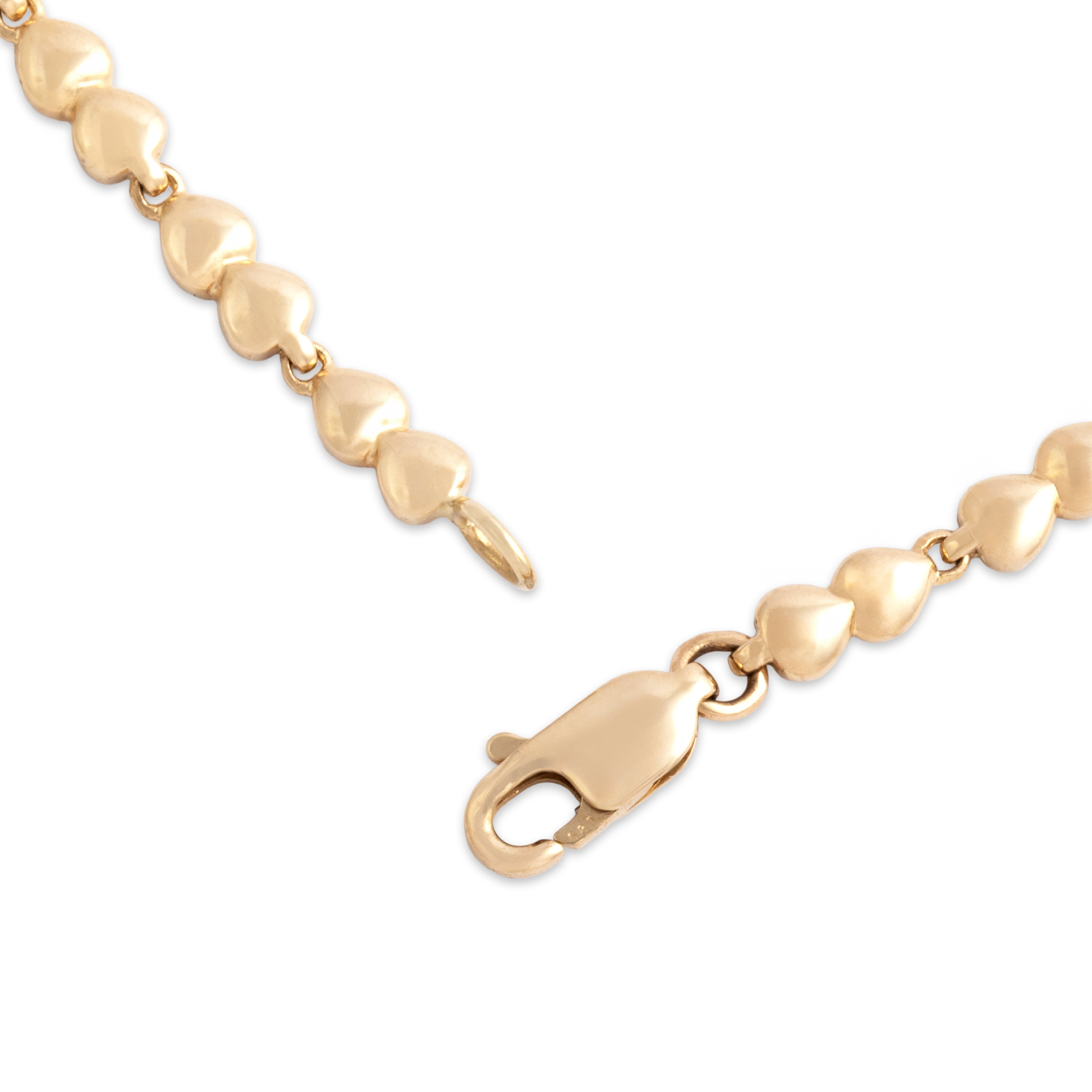 Vintage 14k Yellow Gold 1.17cttw Blue Sapphire Diamond Elegant Pear Link Necklace - clasp view