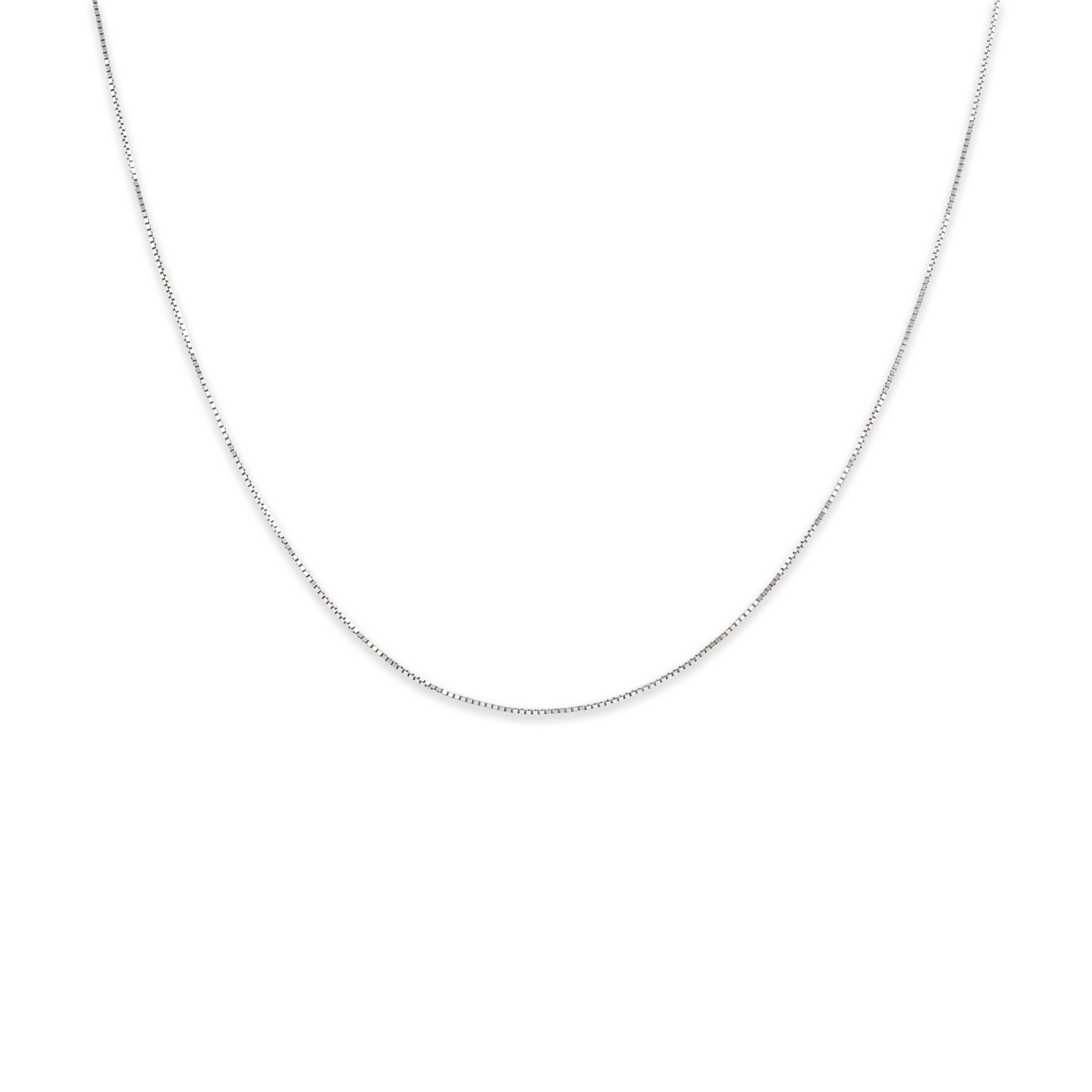 Vintage Italian 18k White & Yellow Gold .5mm Sleek Delicate Box Chain - Close-up view
