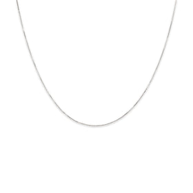Vintage Italian 18k White & Yellow Gold .5mm Sleek Delicate Box Chain 16"