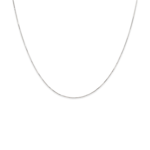 Vintage Italian 18k White & Yellow Gold .5mm Sleek Delicate Box Chain 16