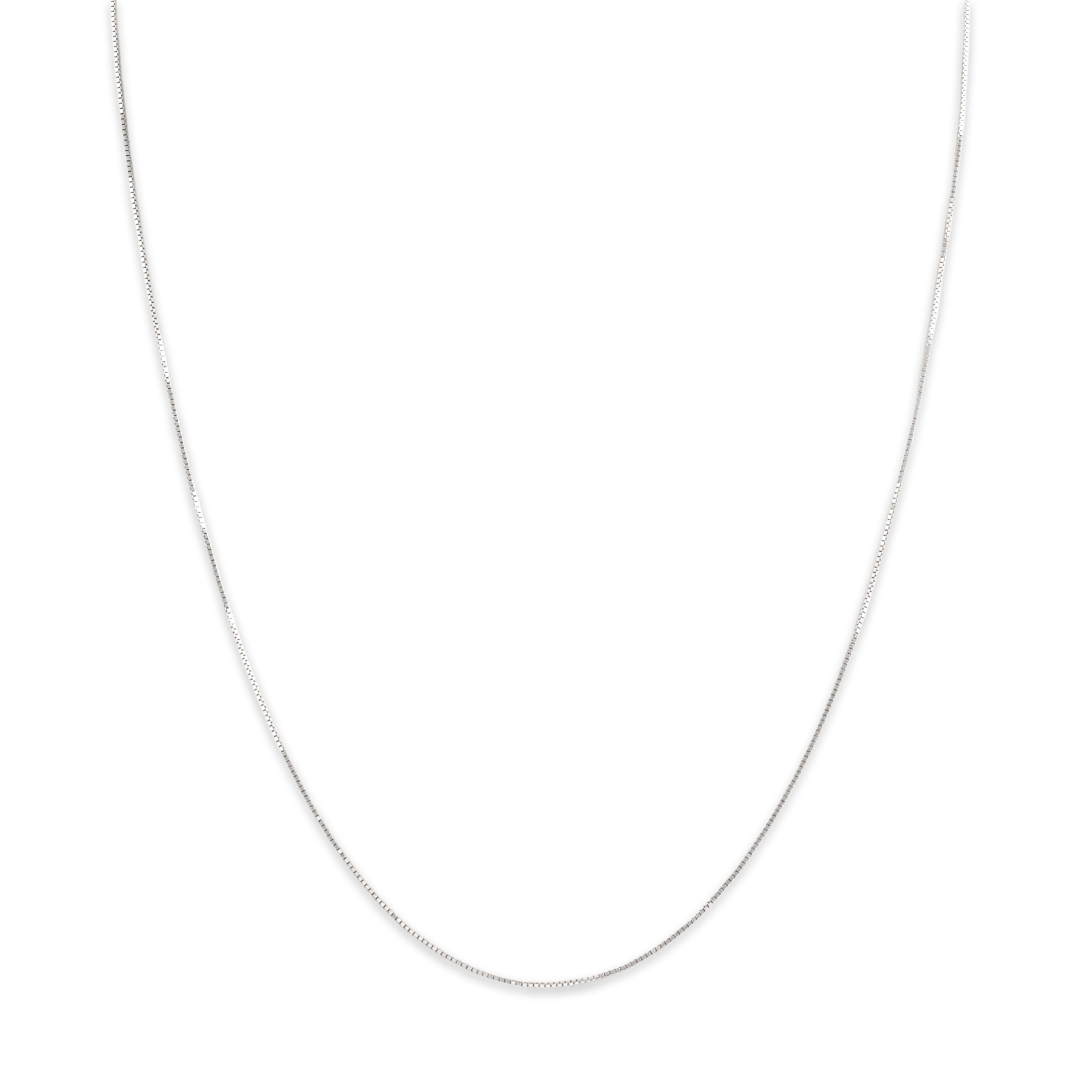Vintage Italian 18k White & Yellow Gold .5mm Sleek Delicate Box Chain - detail view #1