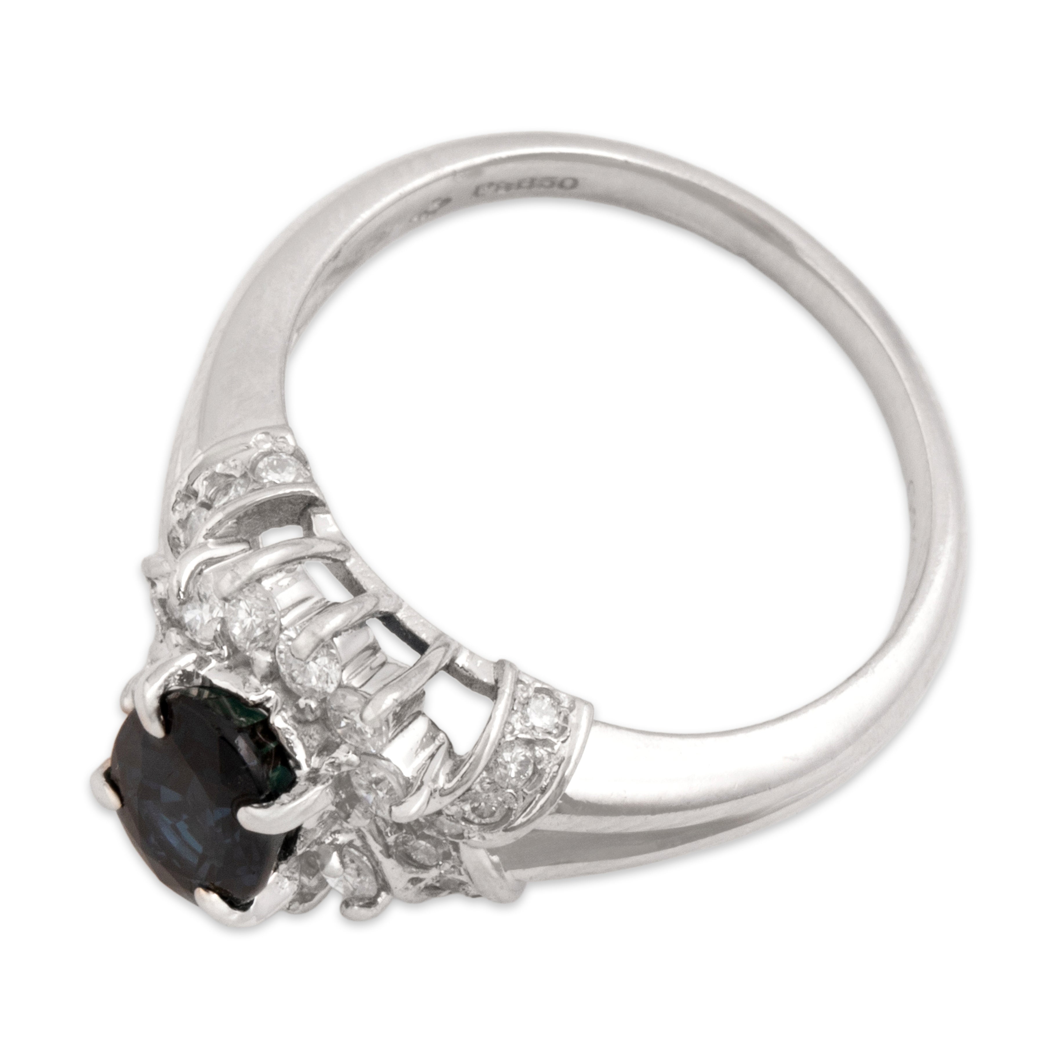 Vintage Platinum [Custom Carat] Dazzling Split Shoulder Ring - Overall view