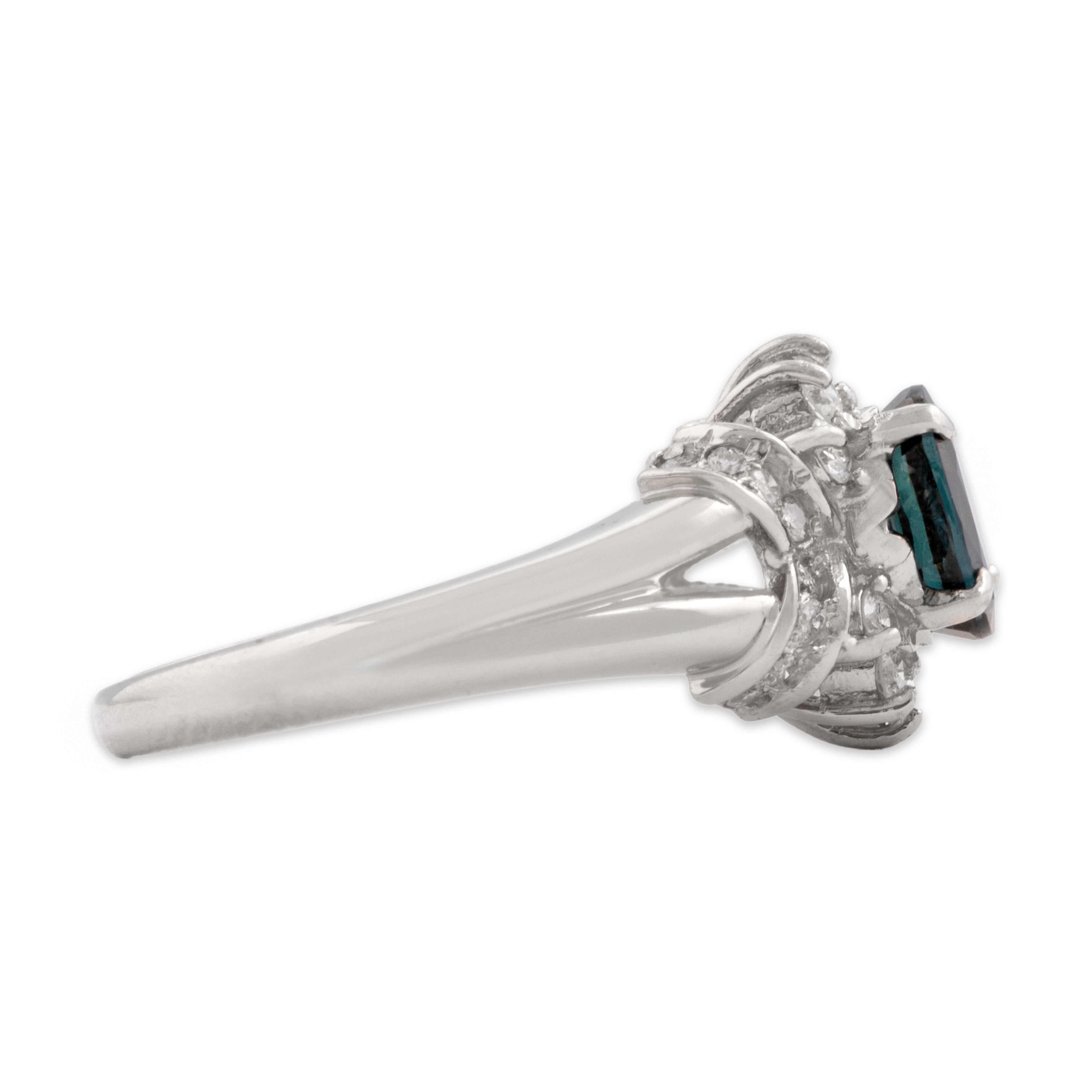 Vintage Platinum [Custom Carat] Dazzling Split Shoulder Ring - Side view