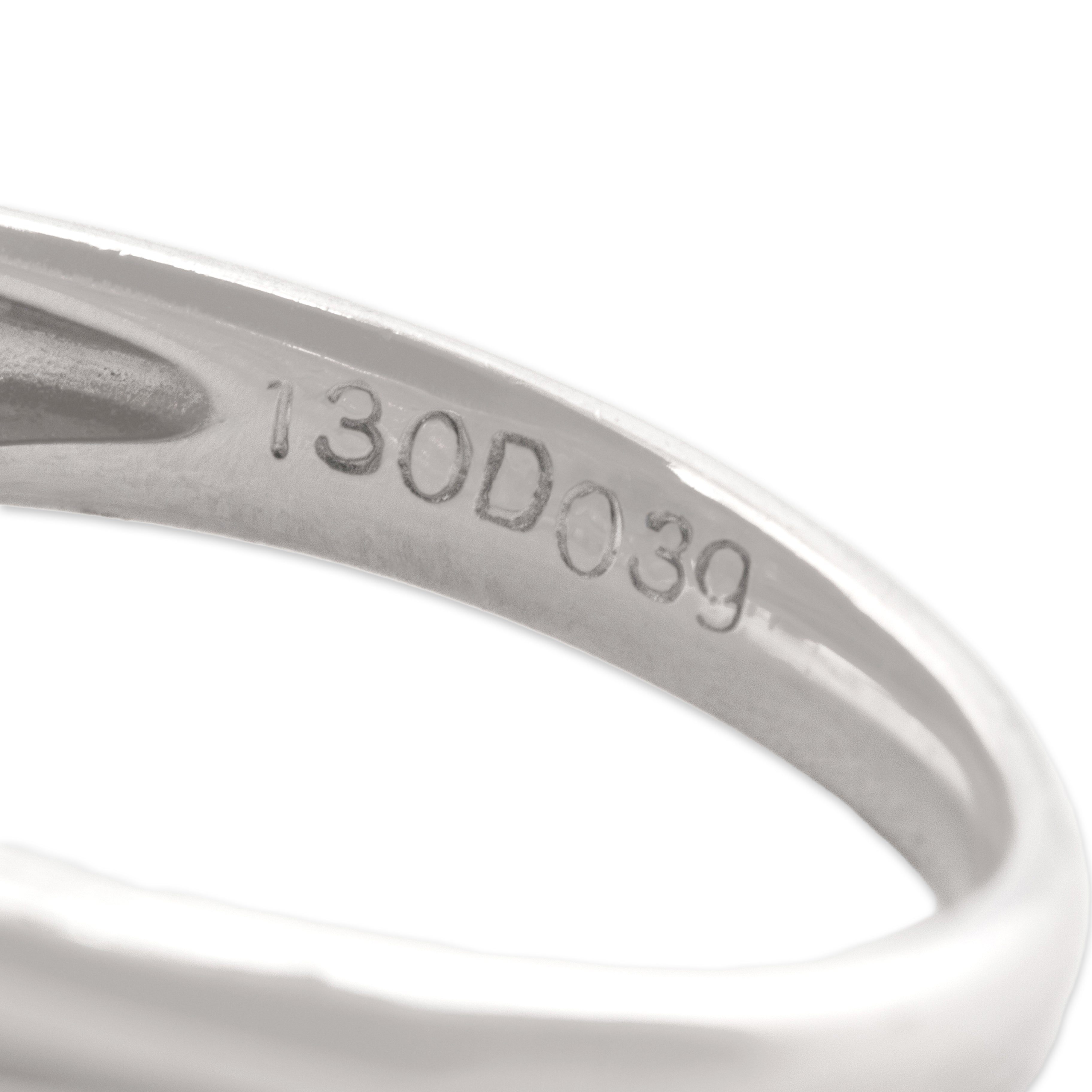 Vintage Platinum [Custom Carat] Dazzling Split Shoulder Ring - Hallmark view