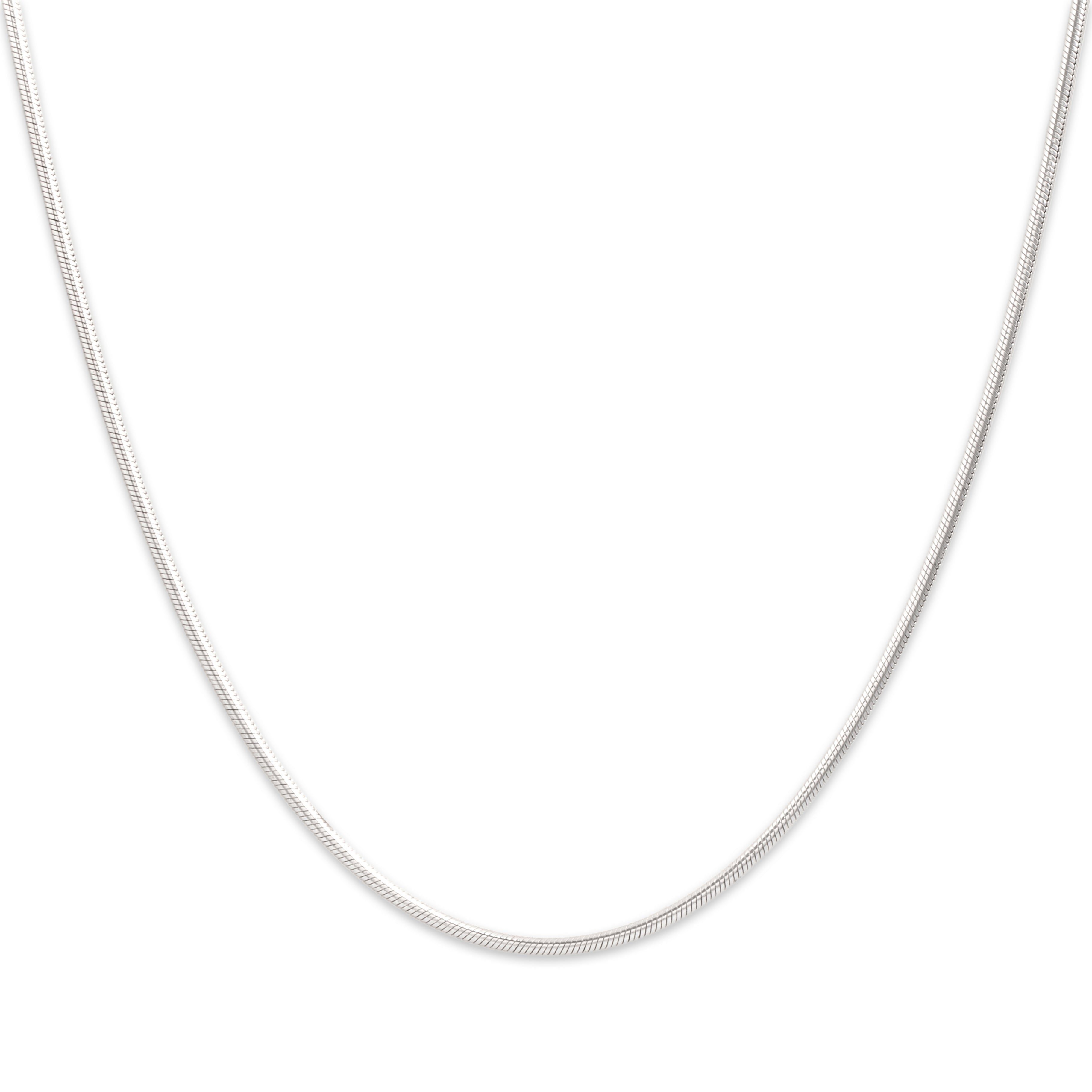 Vintage Italian 14k White Gold 1.35mm Rounded Snake Chain - Close-up view