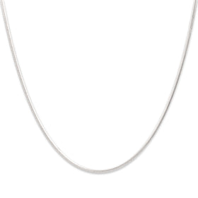 Vintage Italian 14k White Gold 1.35mm Rounded Snake Chain 20"