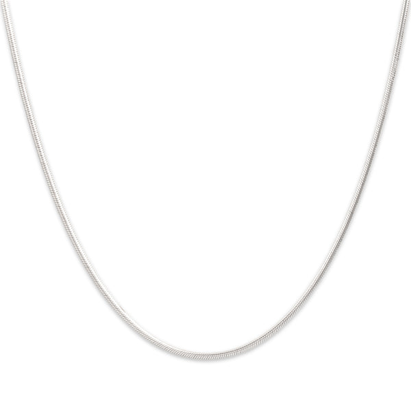 Vintage Italian 14k White Gold 1.35mm Rounded Snake Chain 20