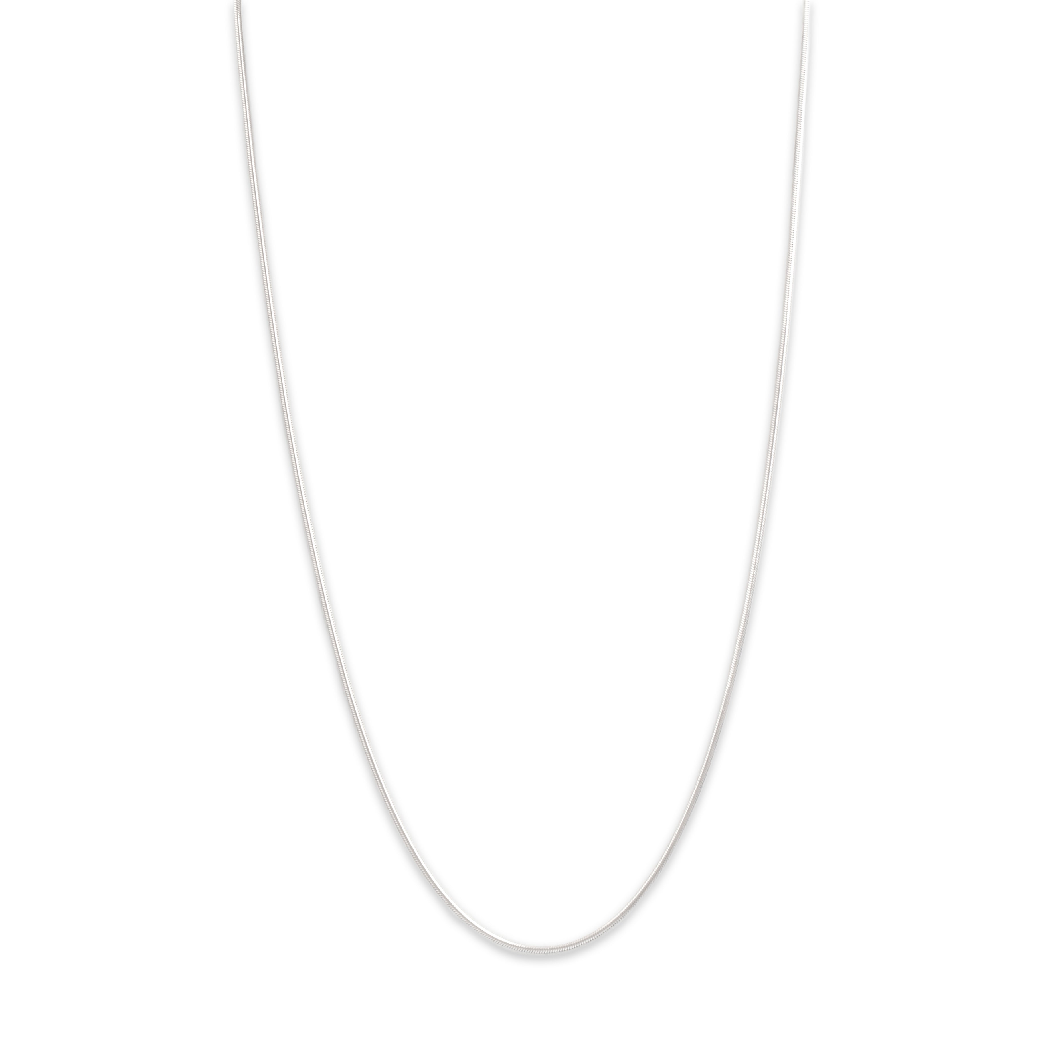 Vintage Italian 14k White Gold 1.35mm Rounded Snake Chain - detail view #1