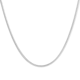 Vintage Italian 14k White Gold 1.55mm Squared Foxtail Adjustable Chain 19-20"