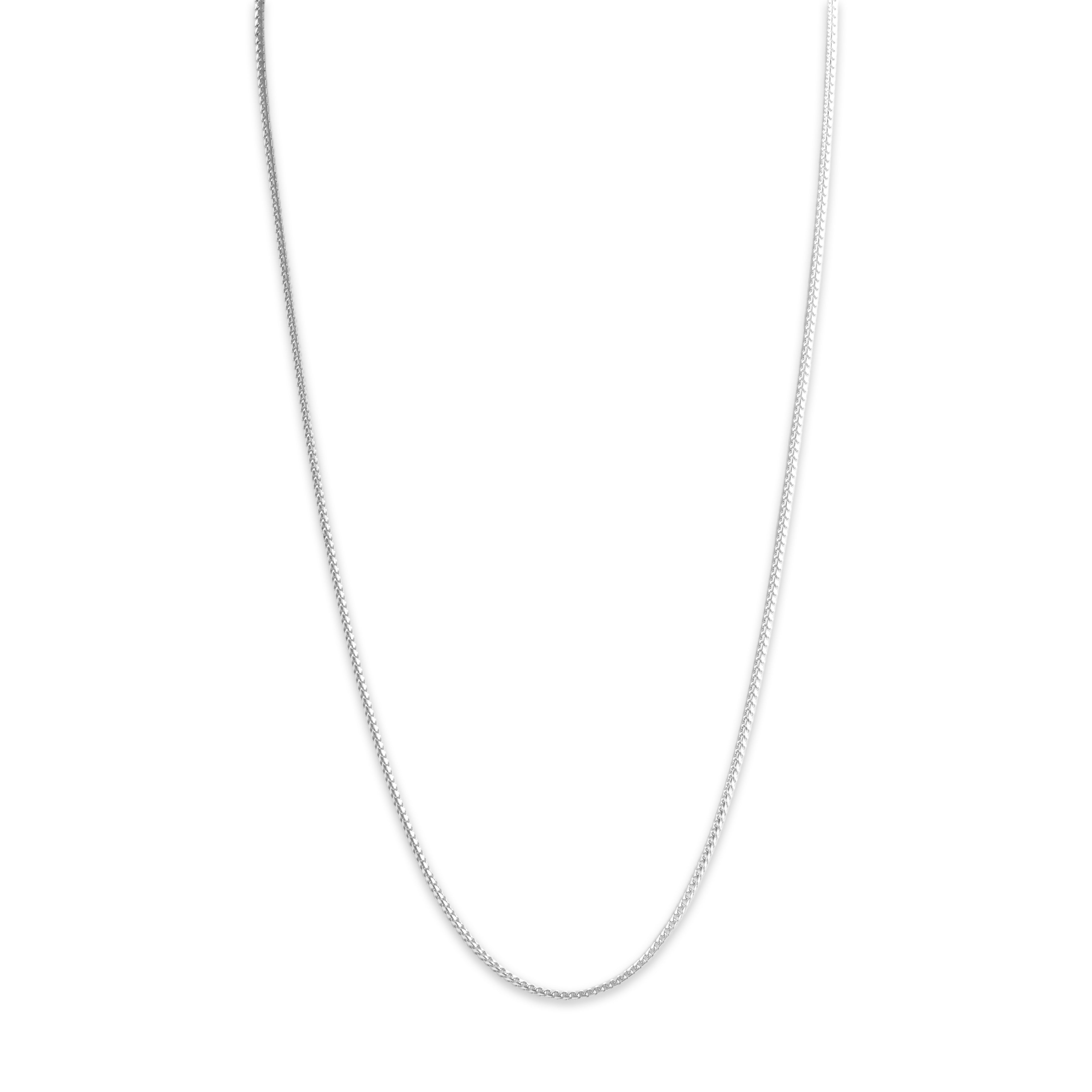 Vintage Italian 14k White Gold 1.55mm Dimensional Squared Foxtail Adjustable Chain - detail view #1