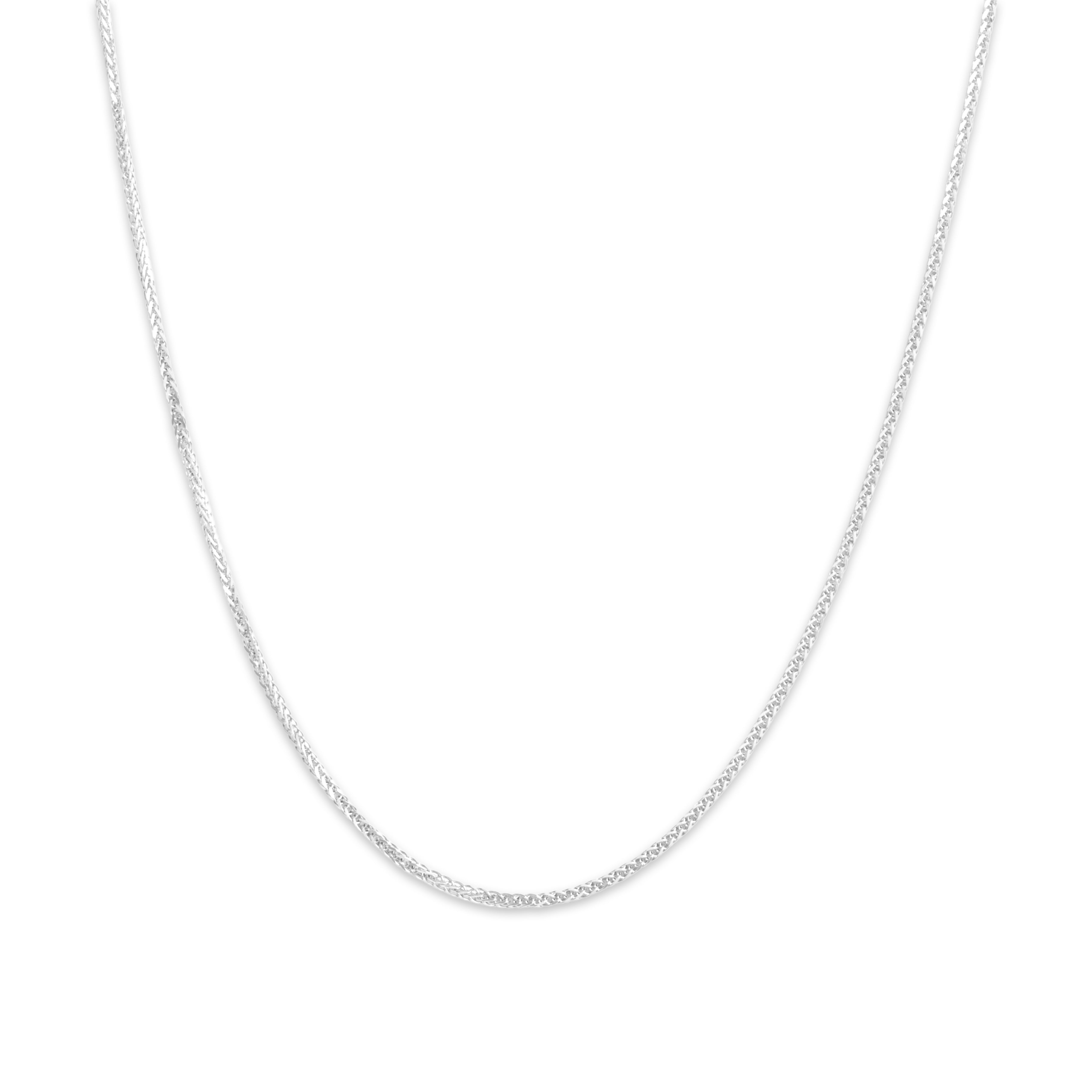 Estate Italian 14k White Gold 1.1mm Flashing Foxtail Chain - Close-up view