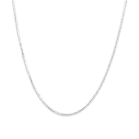 Estate Italian 14k White Gold 1.1mm Flashing Foxtail Chain 20"