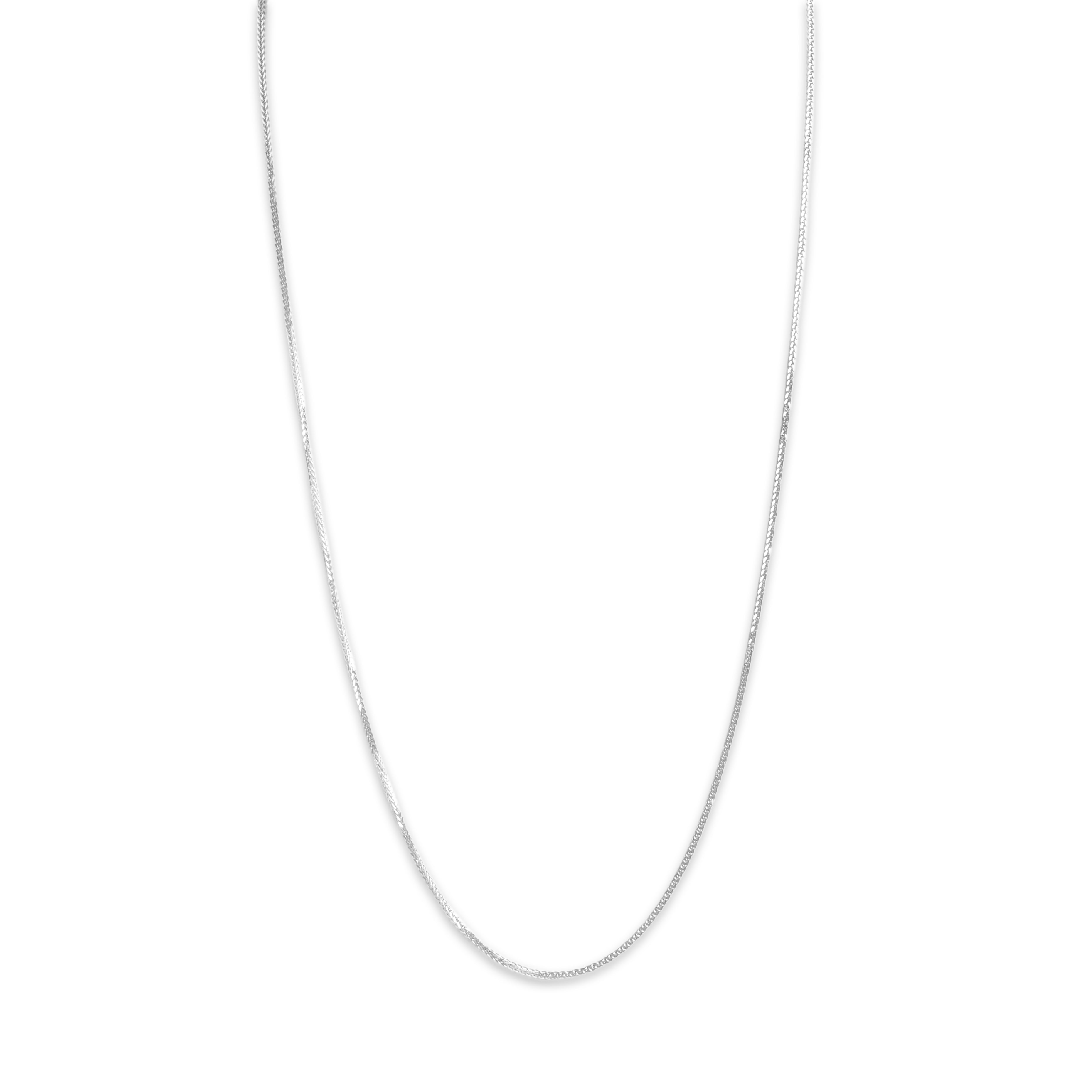 Estate Italian 14k White Gold 1.1mm Flashing Foxtail Chain - detail view #1