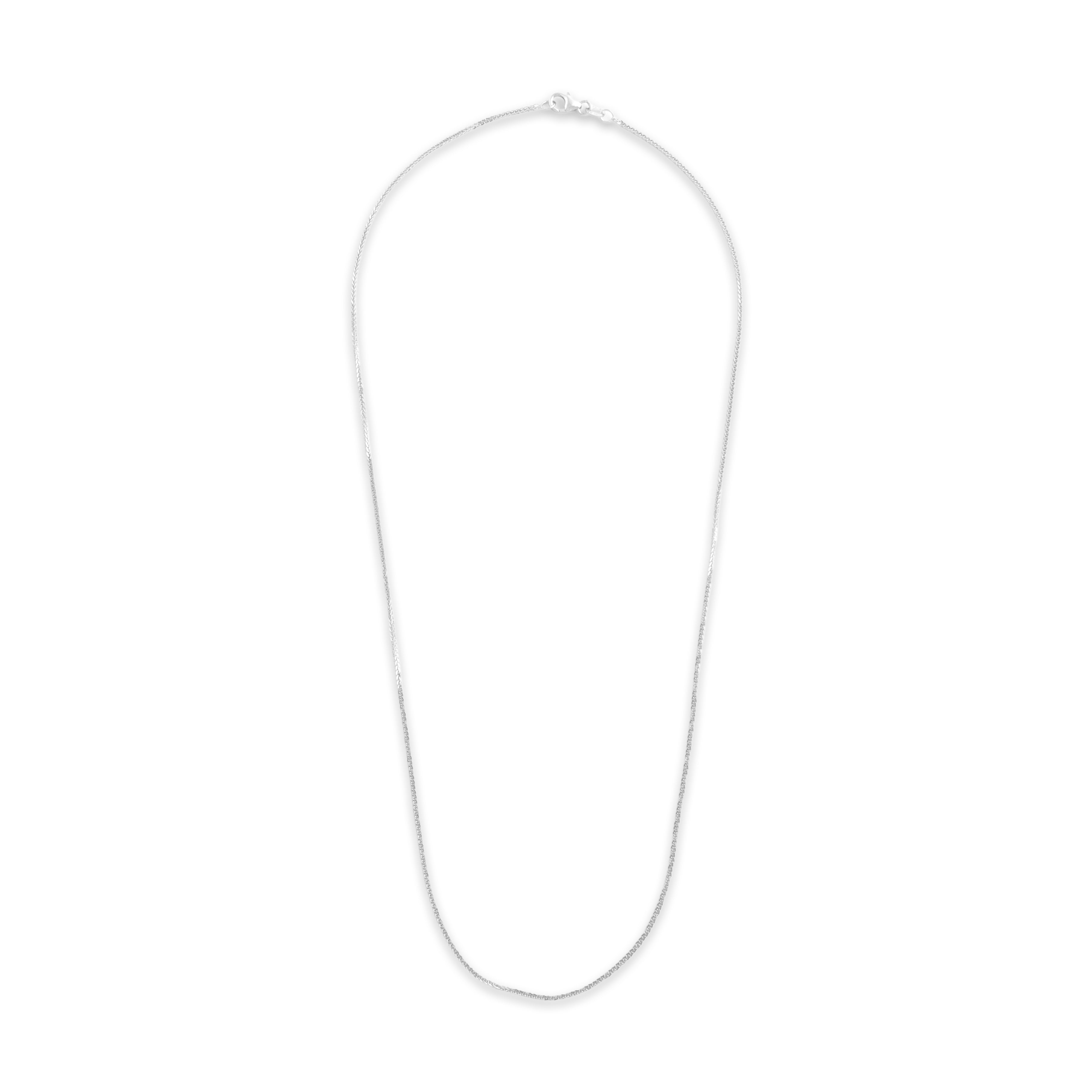 Estate Italian 14k White Gold 1.1mm Flashing Foxtail Chain - Overall view