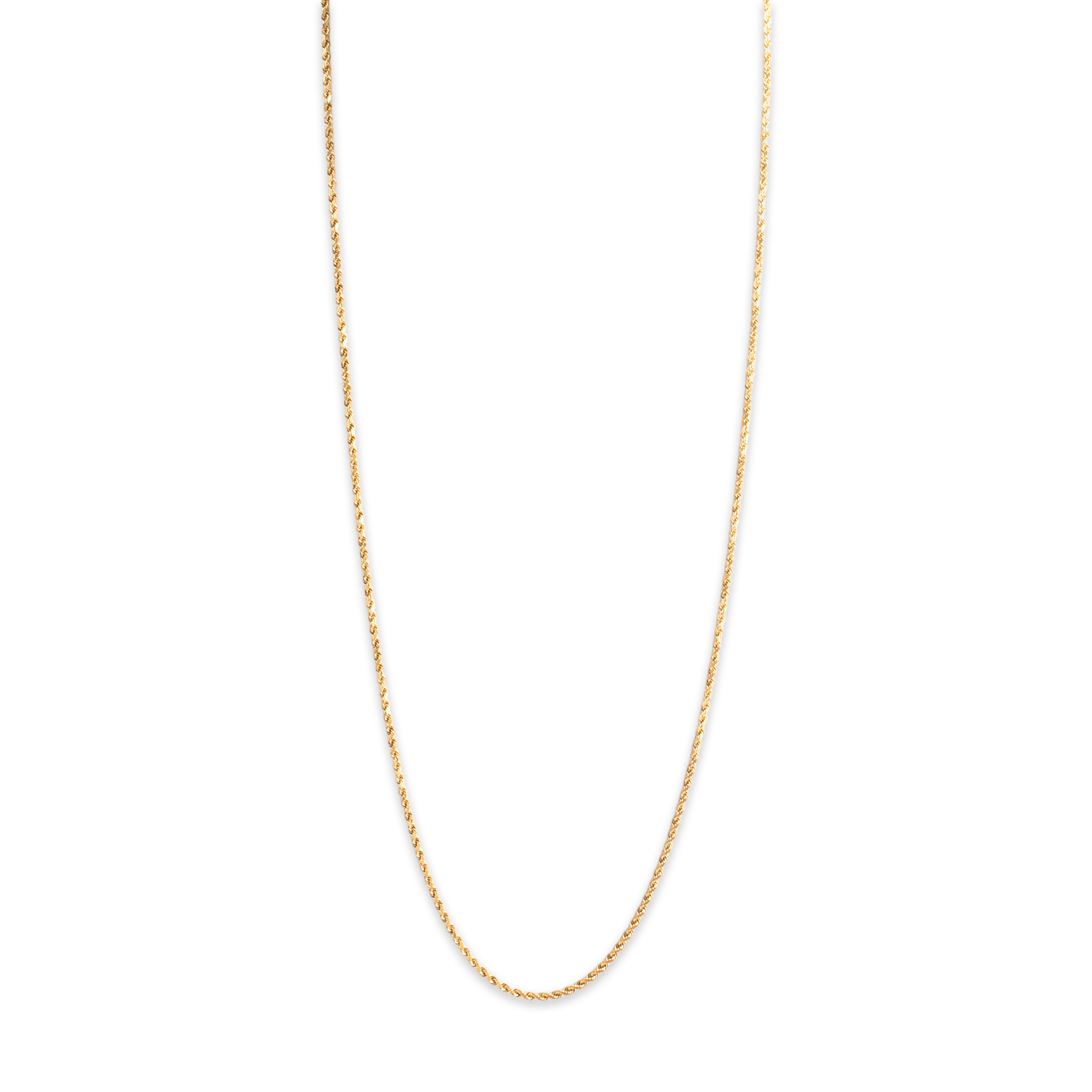 Vintage 14k Yellow Gold 1.7mm Long Spiraling Rope Chain - detail view #1