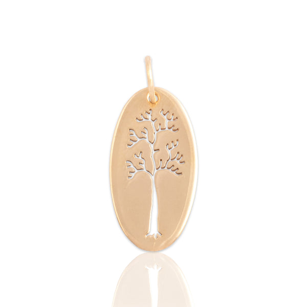 Vintage Lightweight 14k Yellow Gold Branching Tree Charm / Pendant