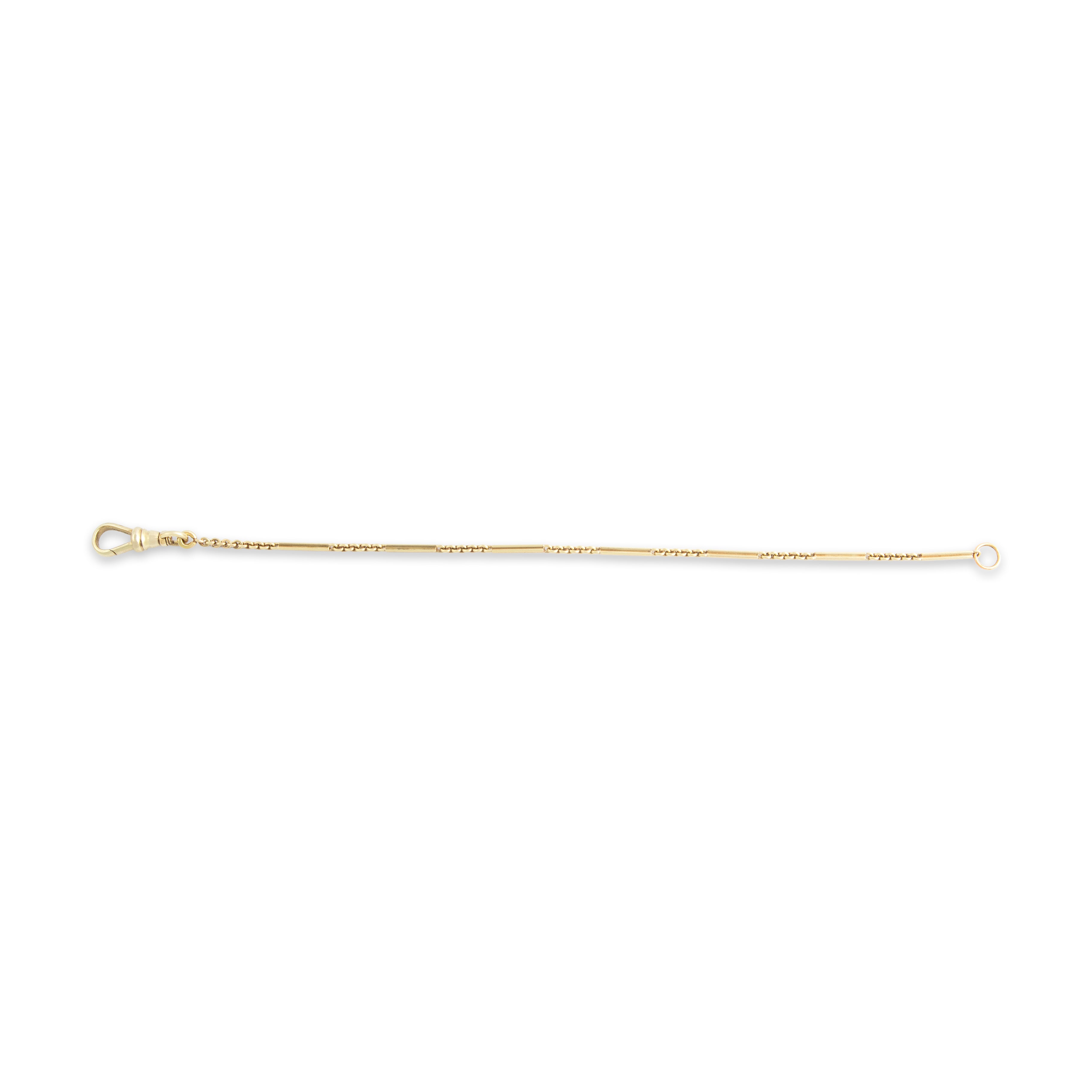 Antique 14k Yellow Gold Mixed Link Dog Clasp Bracelet - Overall view