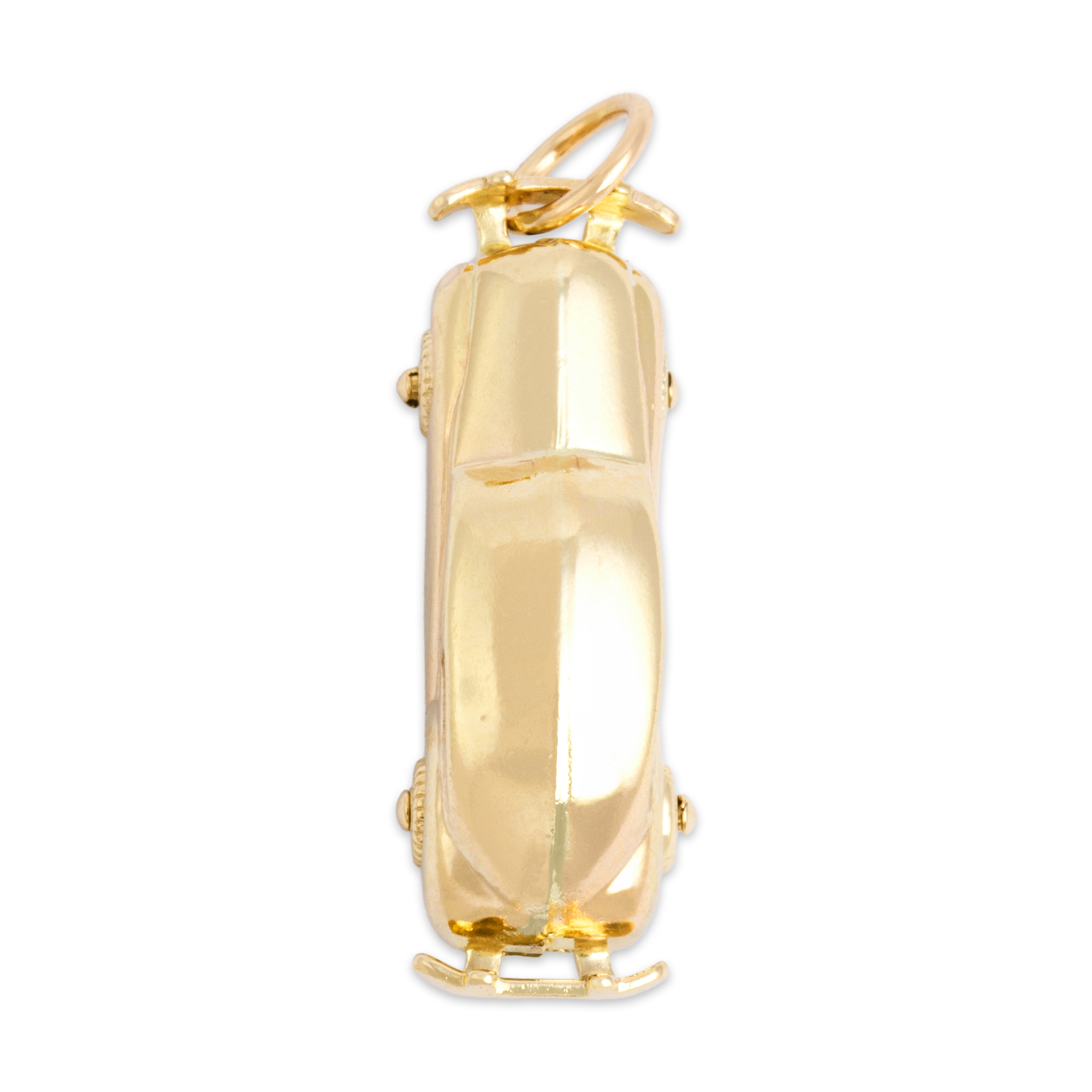 Vintage 14k Yellow Gold Dimensional Luxurious Car Charm / Pendant