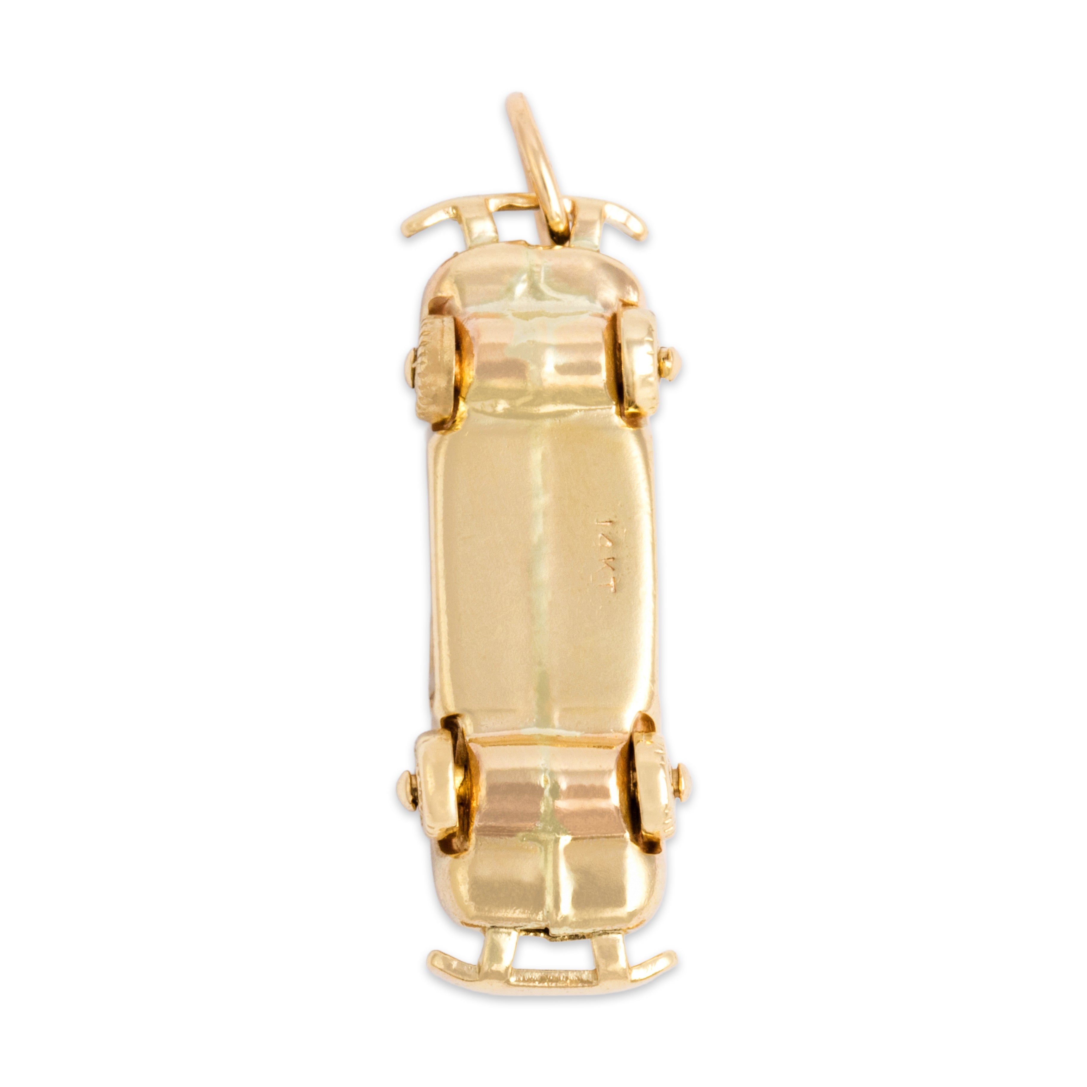 Vintage 14k Yellow Gold Dimensional Luxurious Car Charm / Pendant