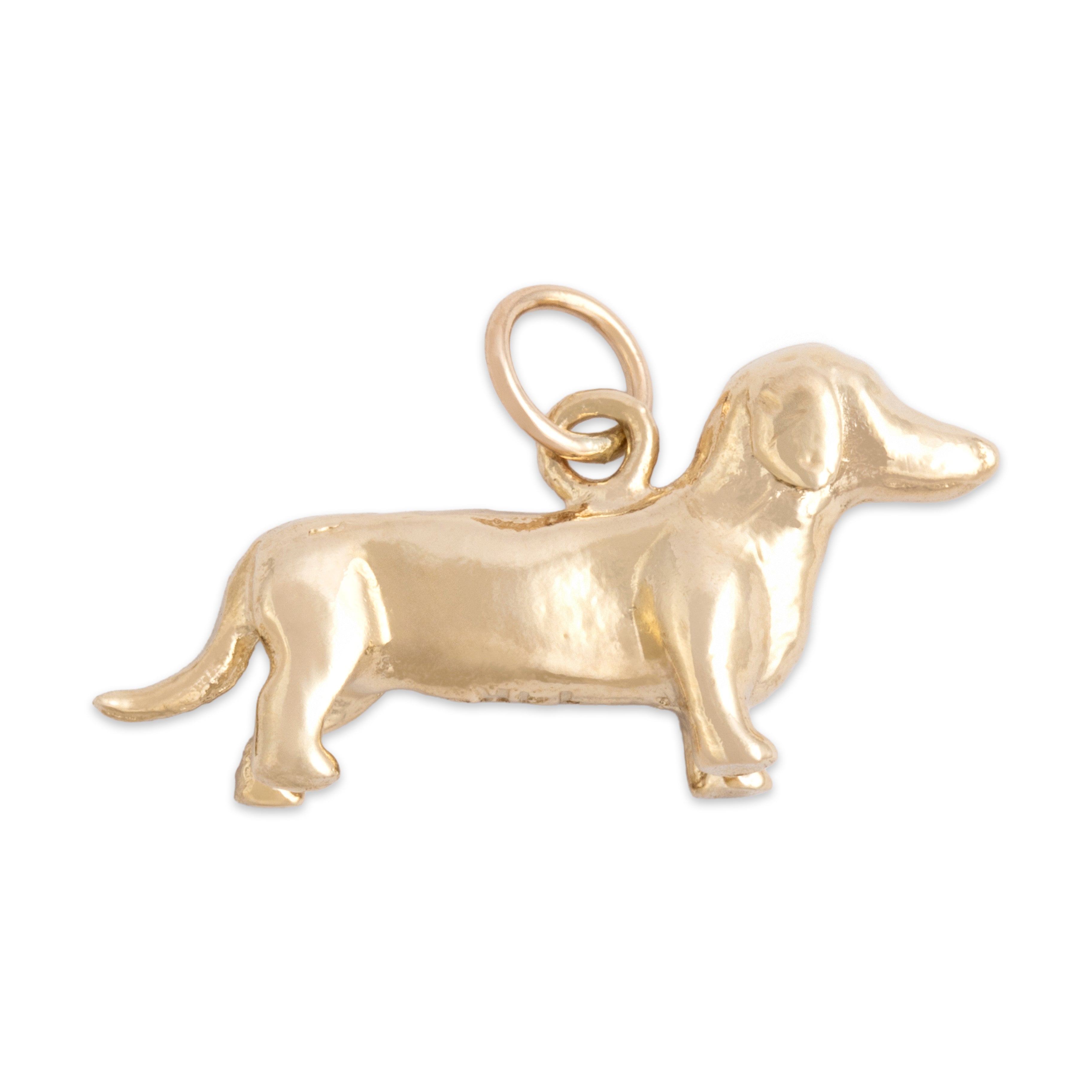 Vintage 14k Yellow Gold Adorable Dachschund Dog Charm / Pendant - Overall view