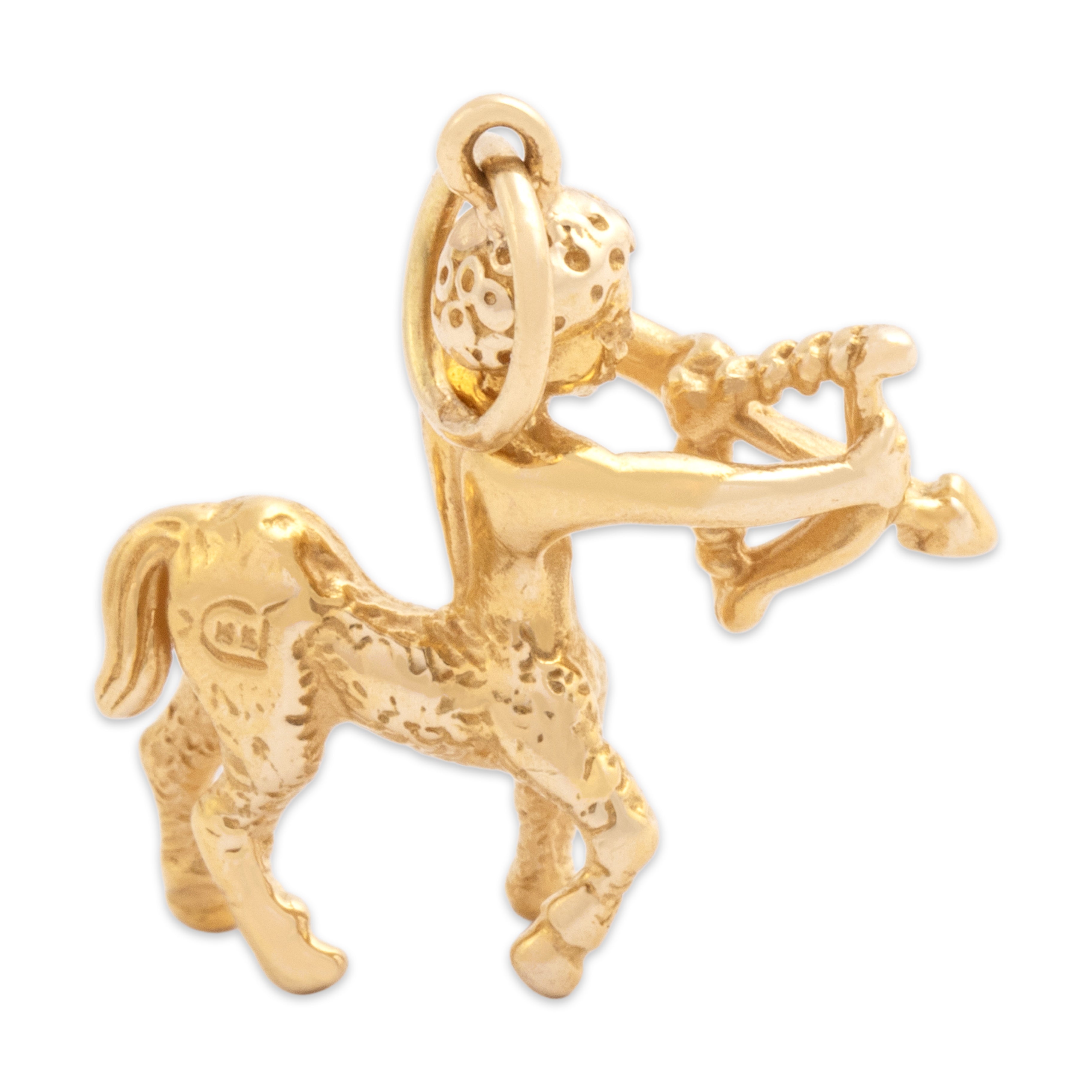 Vintage 14k Yellow Gold Dimensional Hunting Centaur Charm / Pendant - detail view #1