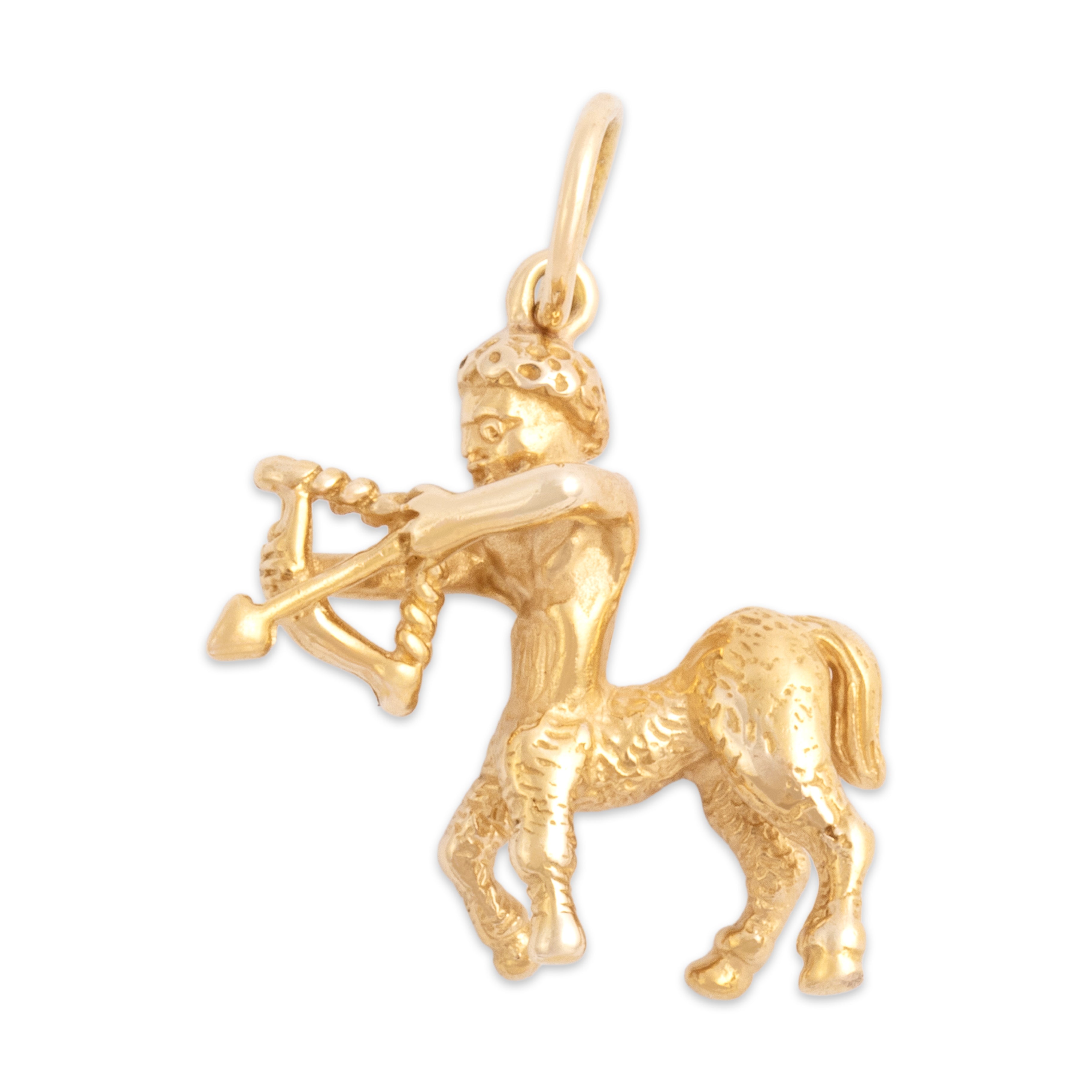 Vintage 14k Yellow Gold Dimensional Hunting Centaur Charm / Pendant - Overall view