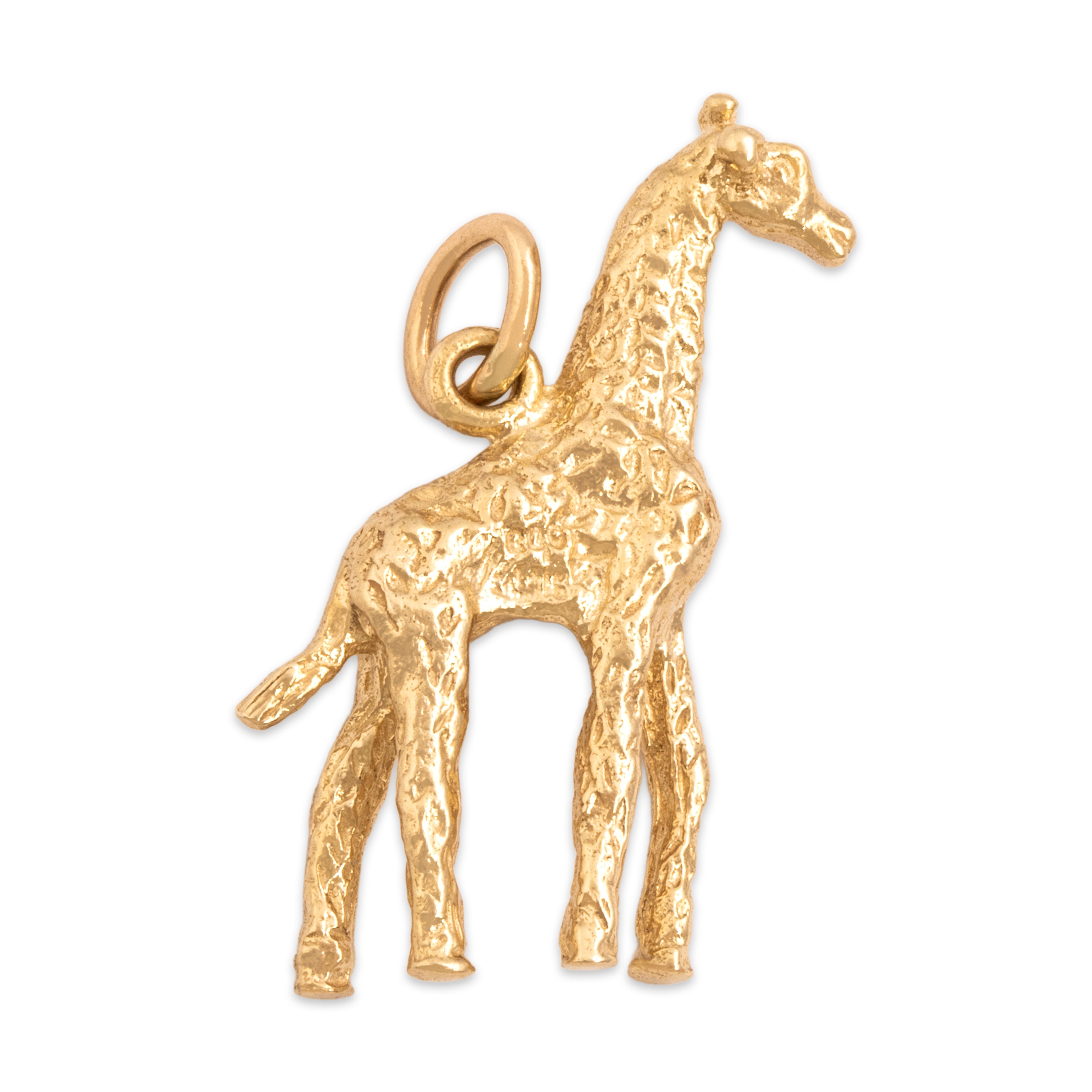 Vintage 14k Yellow Gold Graceful Strutting Giraffe Charm / Pendant - Overall view