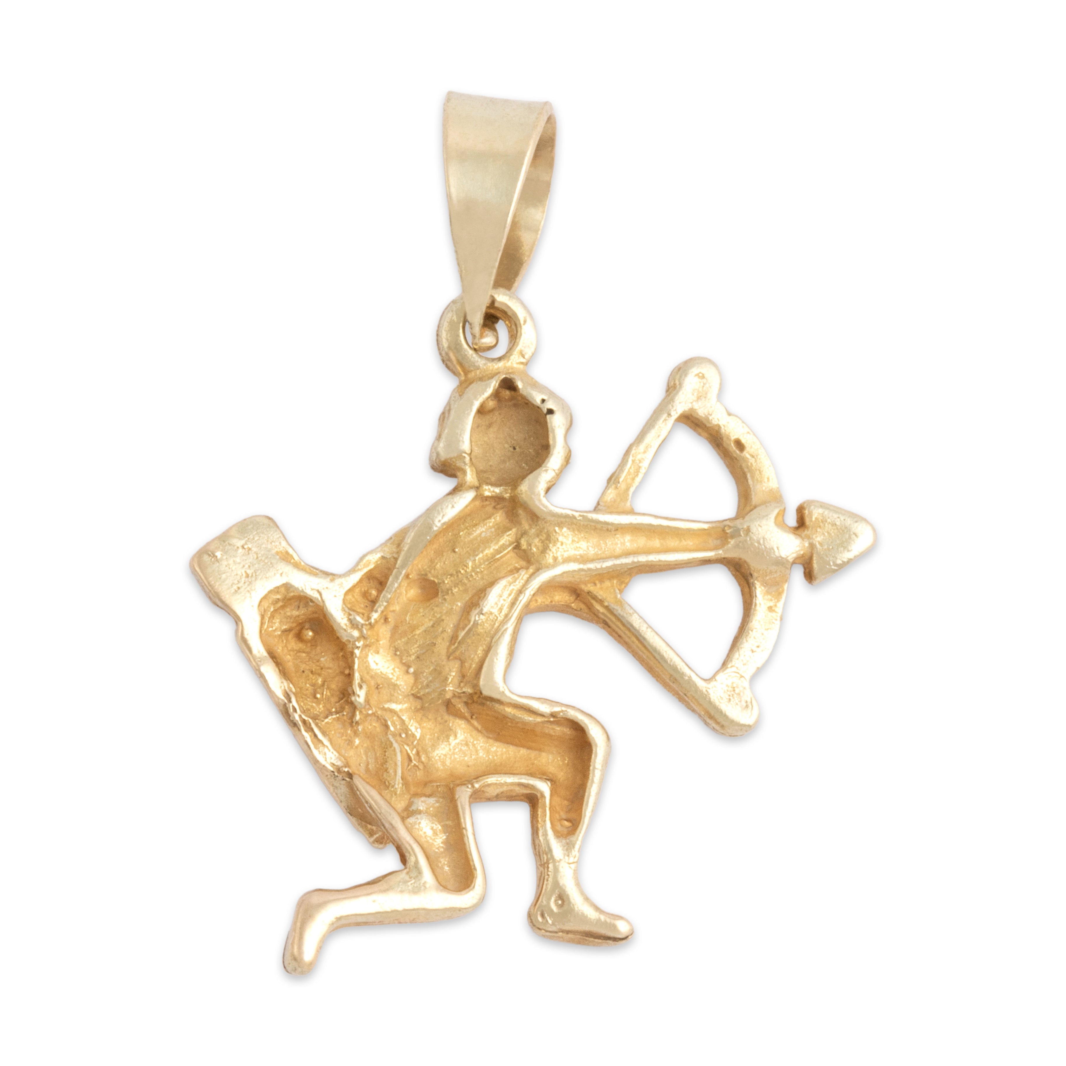 Vintage 14k Yellow Gold Aiming Archer Charm / Pendant - Back view