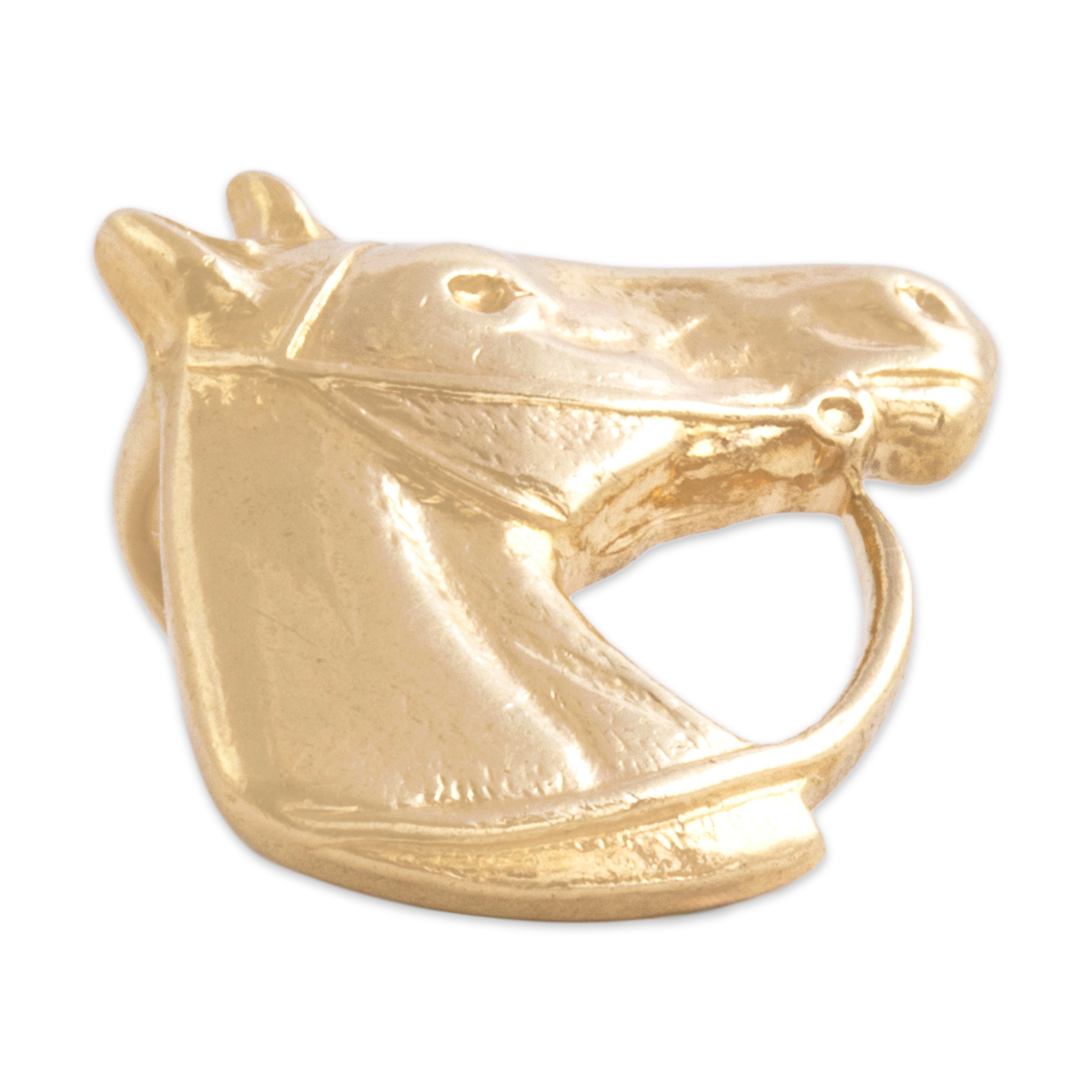 Vintage Small 14k Yellow Gold Bridled Horse Pendant