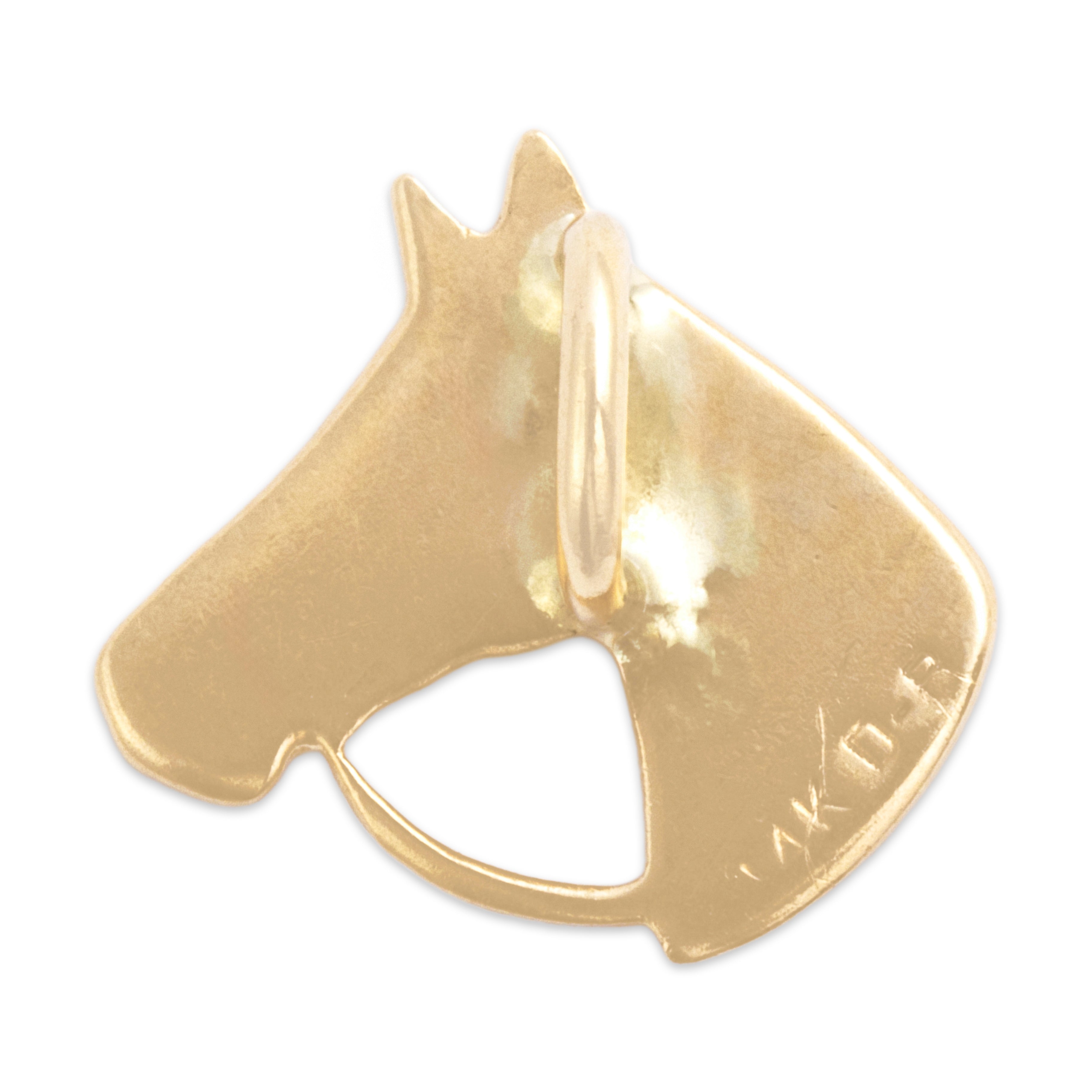 Vintage Small 14k Yellow Gold Bridled Horse Pendant