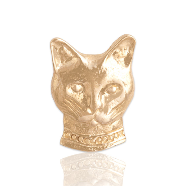 Vintage 14k Yellow Gold Friendly House Cat Slide Pendant