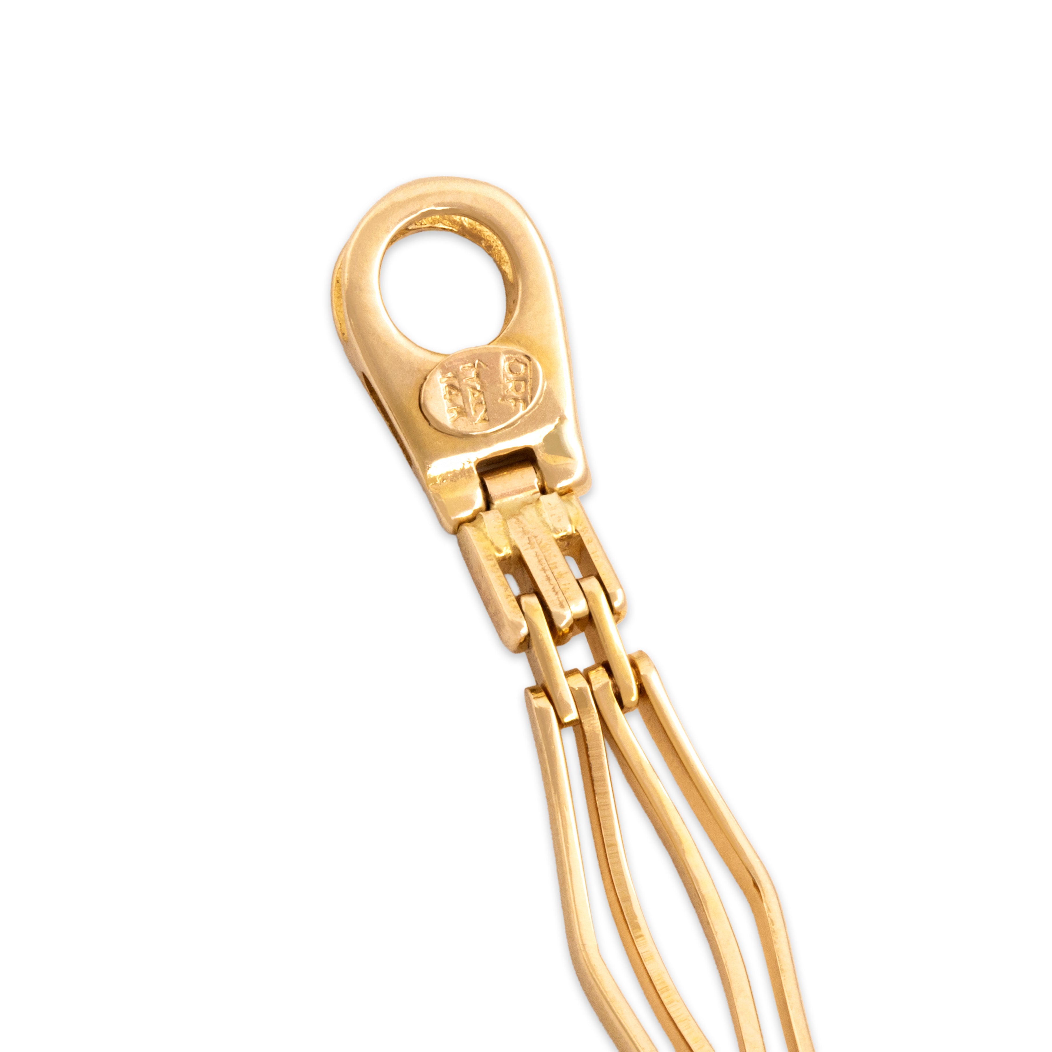 Vintage Italian 14k Yellow Gold Architectural Open Link Bracelet - Hallmark view