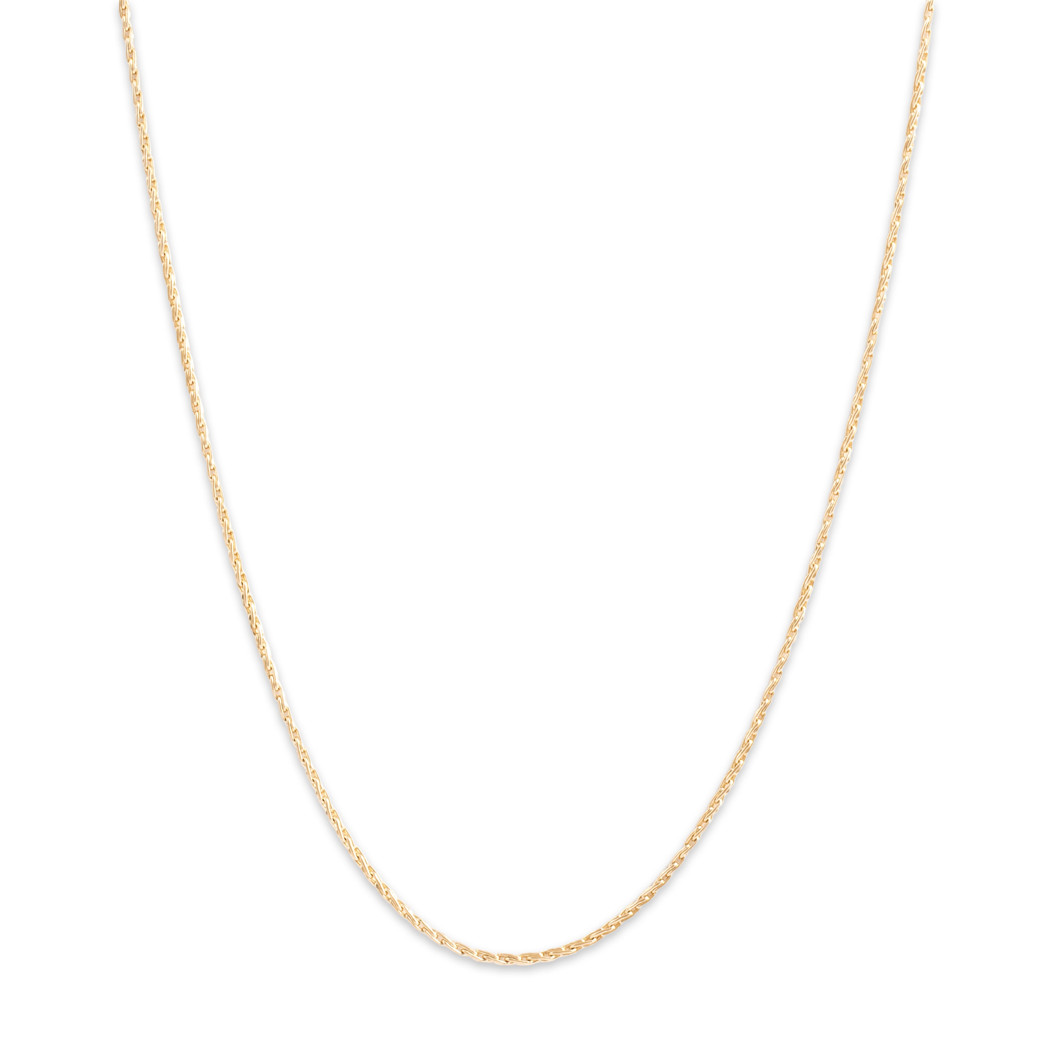 Vintage 14k Yellow Gold 1.3mm Elongated Wheat Chain - Close-up view