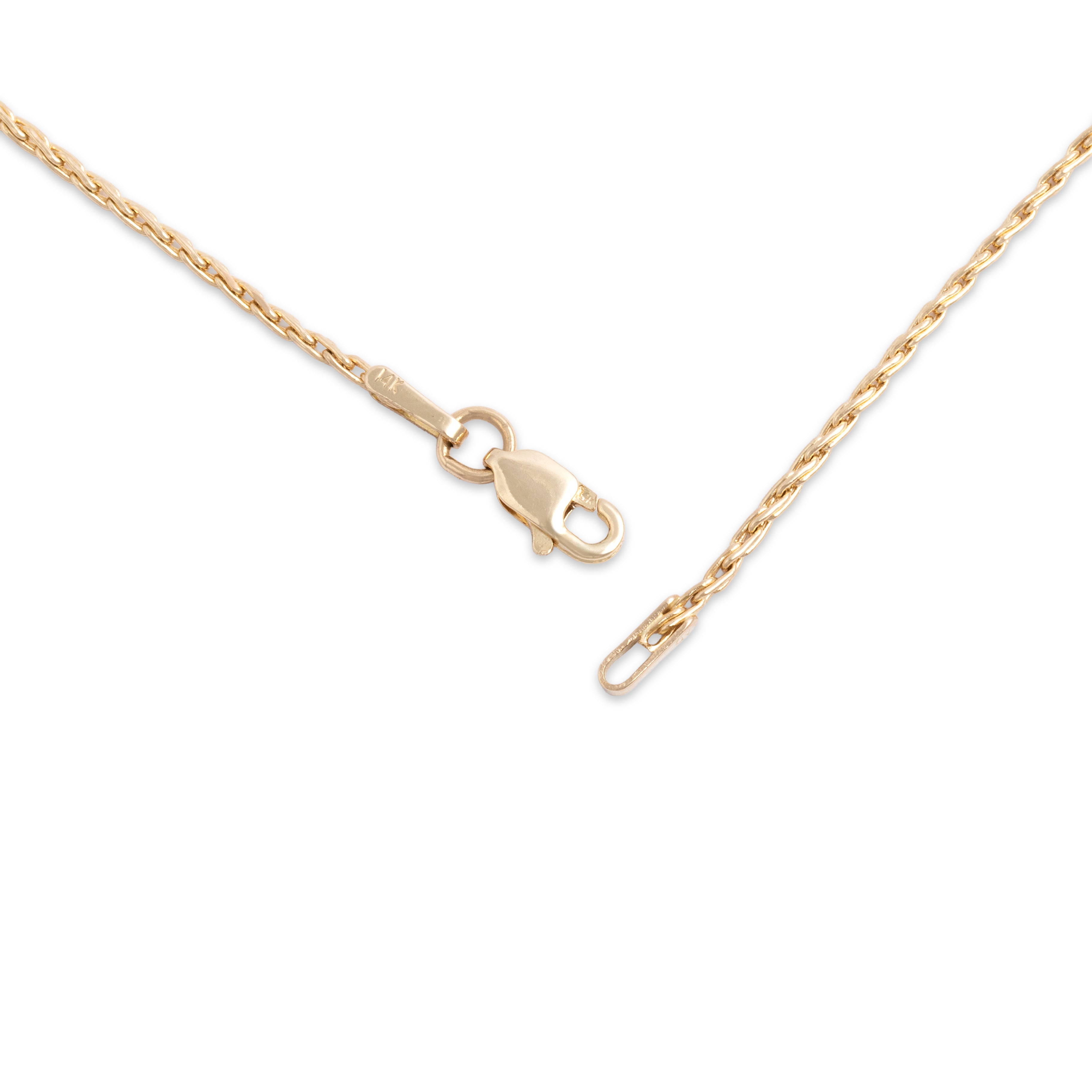 Vintage 14k Yellow Gold 1.3mm Elongated Wheat Chain - clasp view