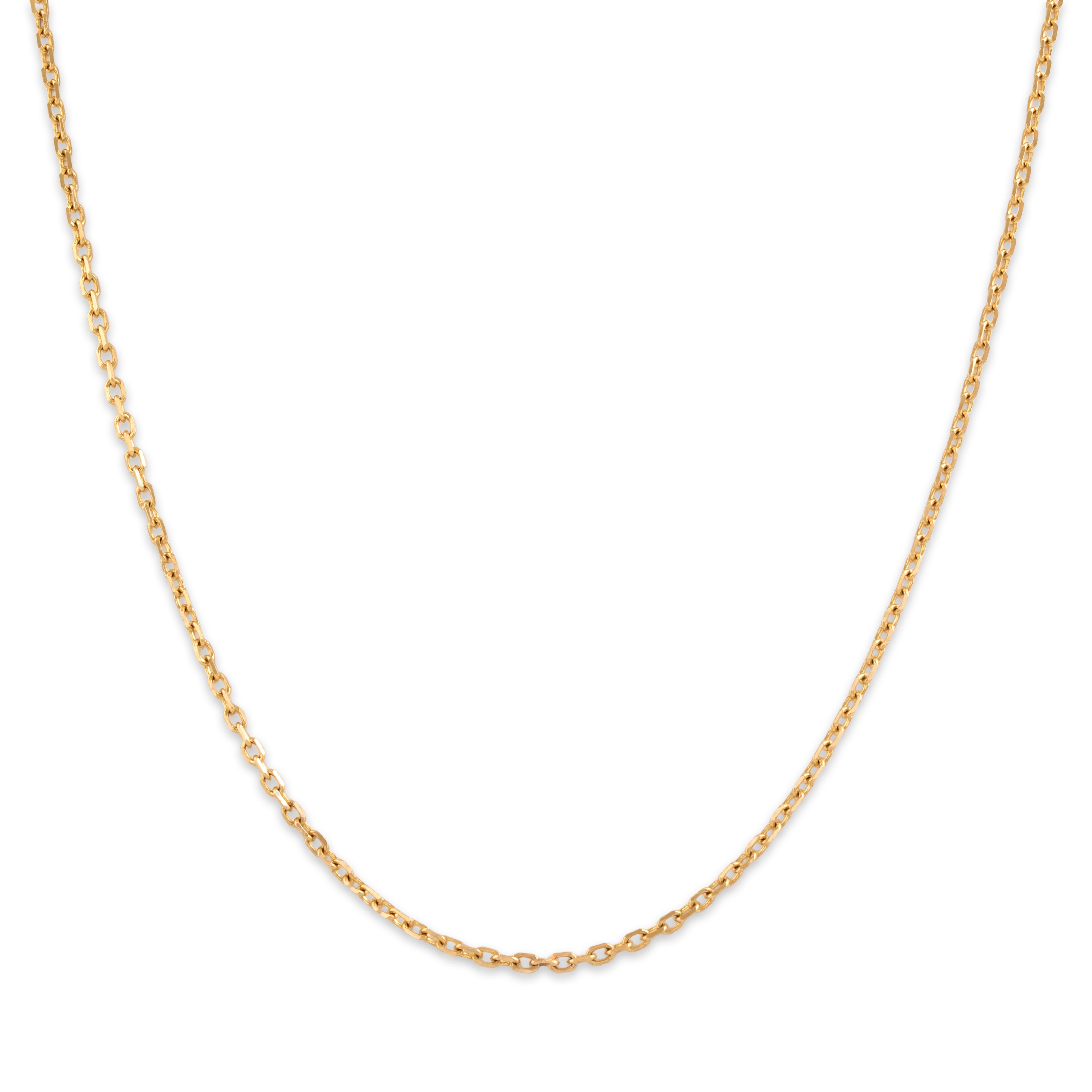 Vintage 14k Yellow Gold 1.8mm Classic Cable Chain - Close-up view
