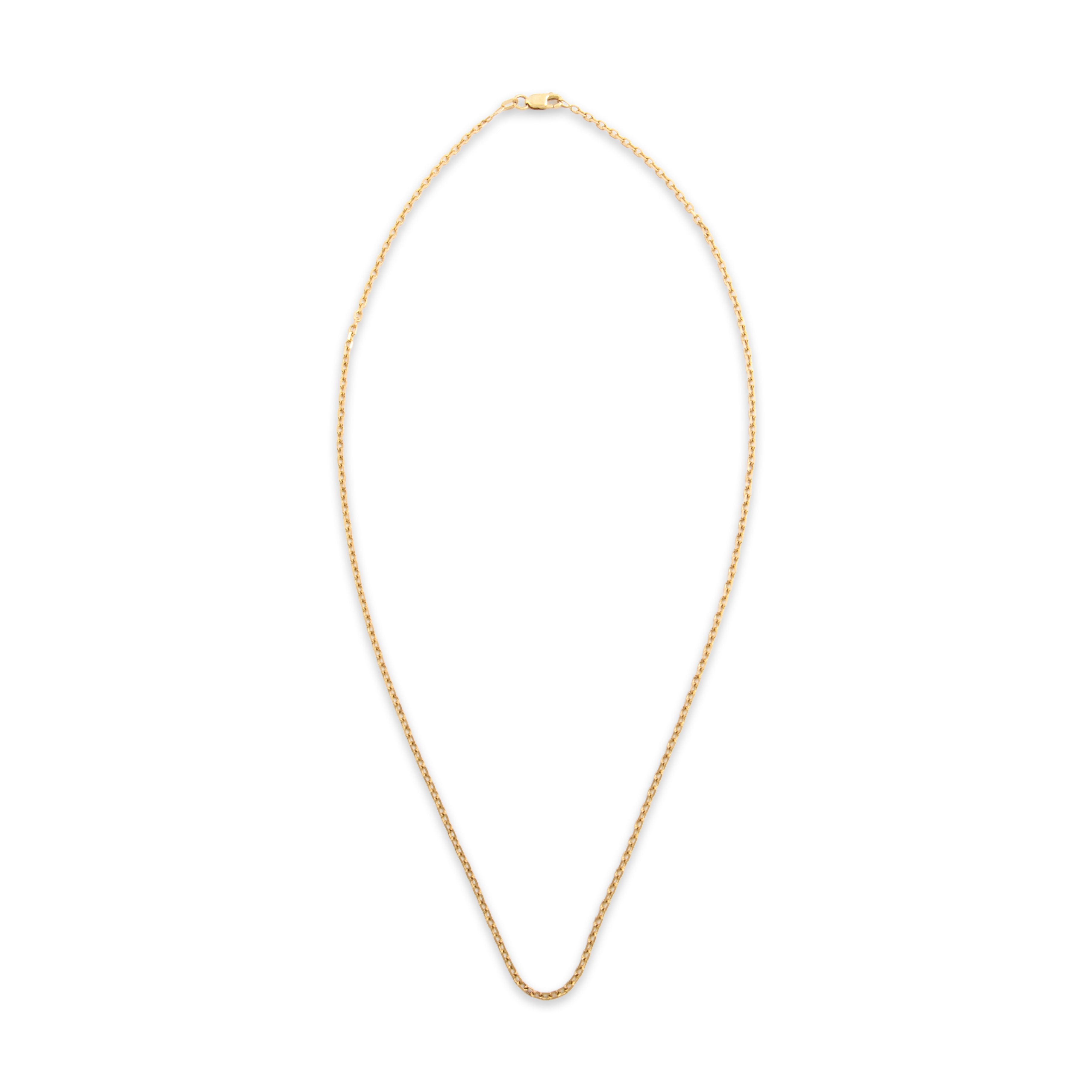 Vintage 14k Yellow Gold 1.8mm Classic Cable Chain - Overall view