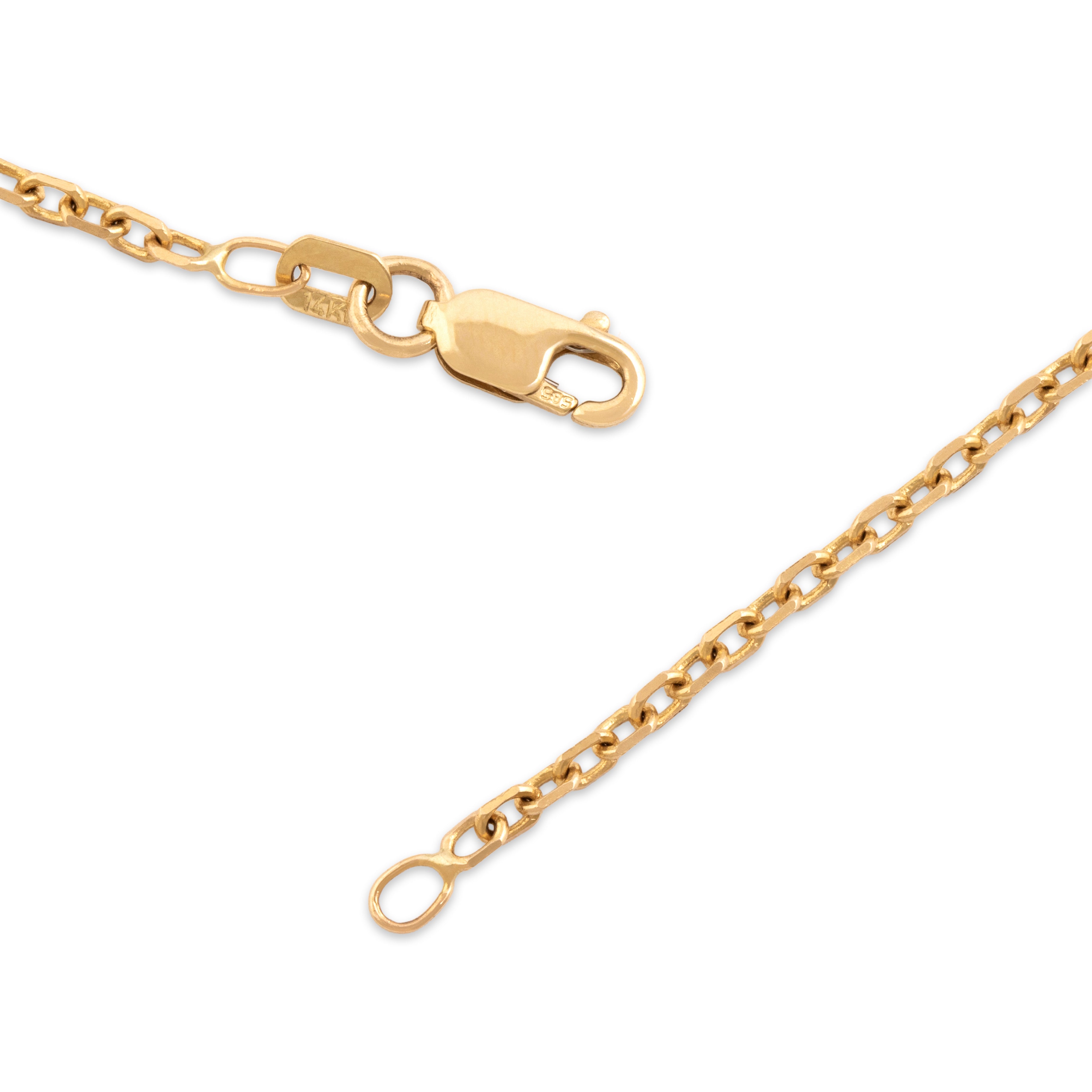 Vintage 14k Yellow Gold 1.8mm Classic Cable Chain - clasp view
