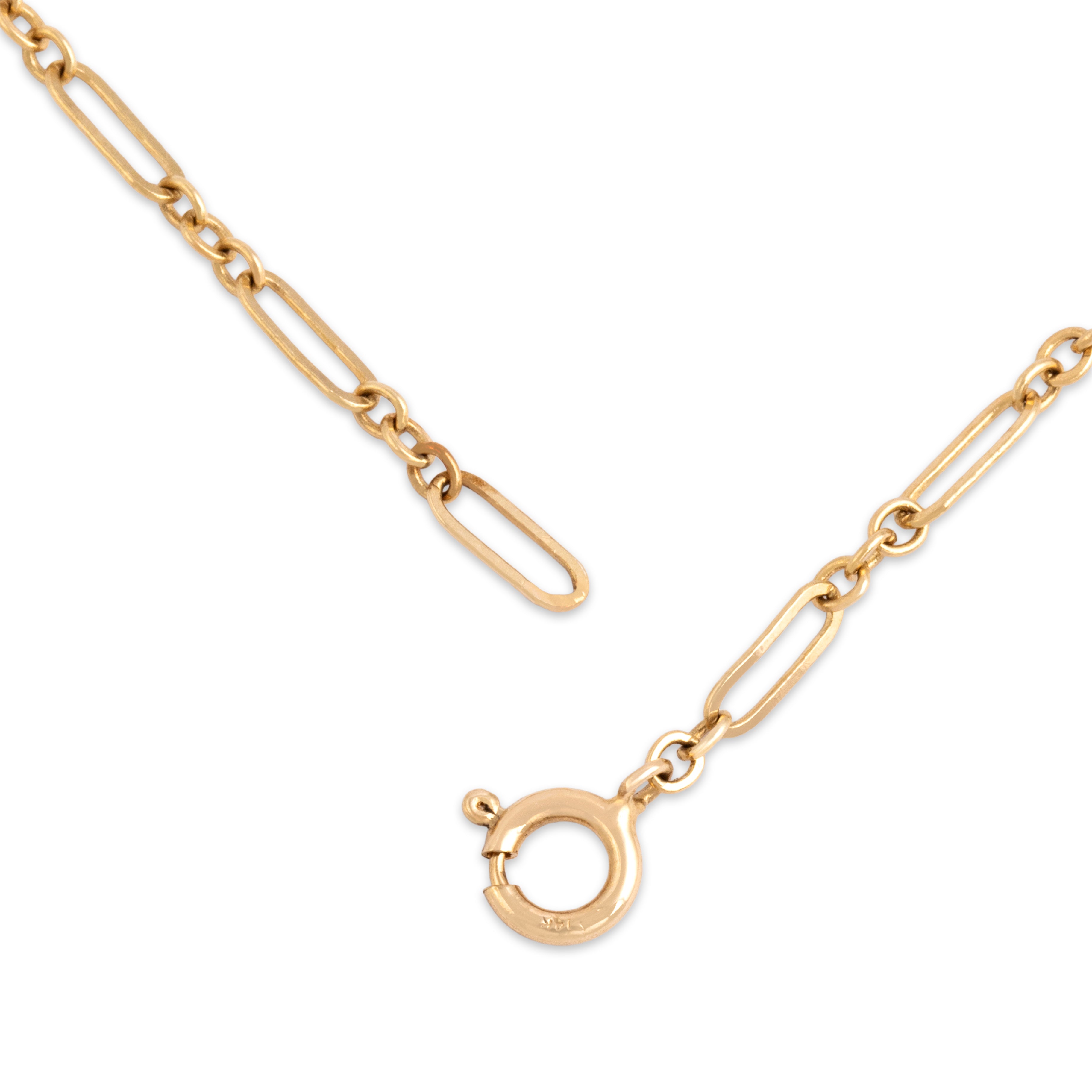 Vintage 14k Yellow Gold Seed Pearl Fantastic Naturalistic Station Necklace 24