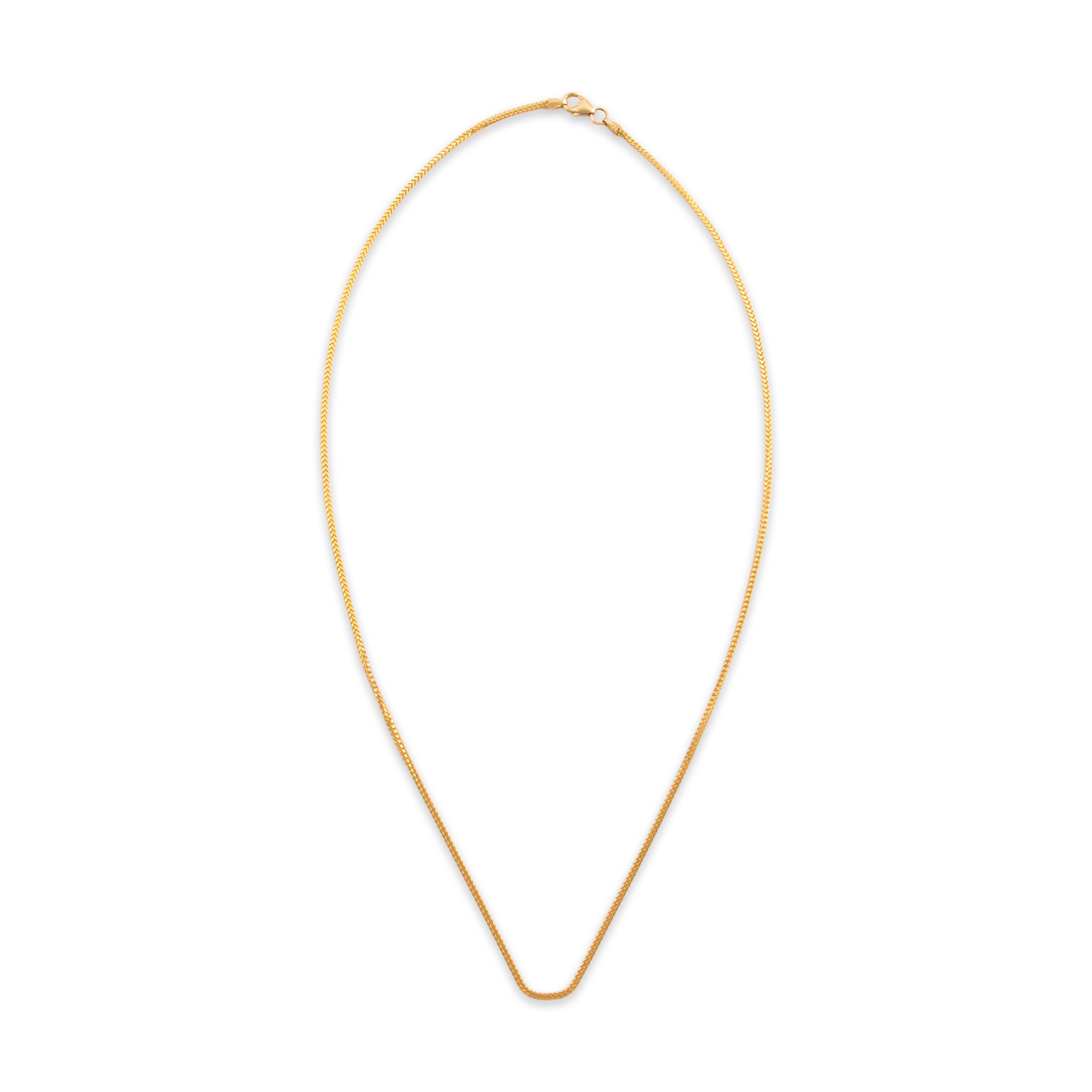 Vintage Italian 14k Yellow Gold 1.35mm Dimensional Fish Scale Link Chain - Overall view