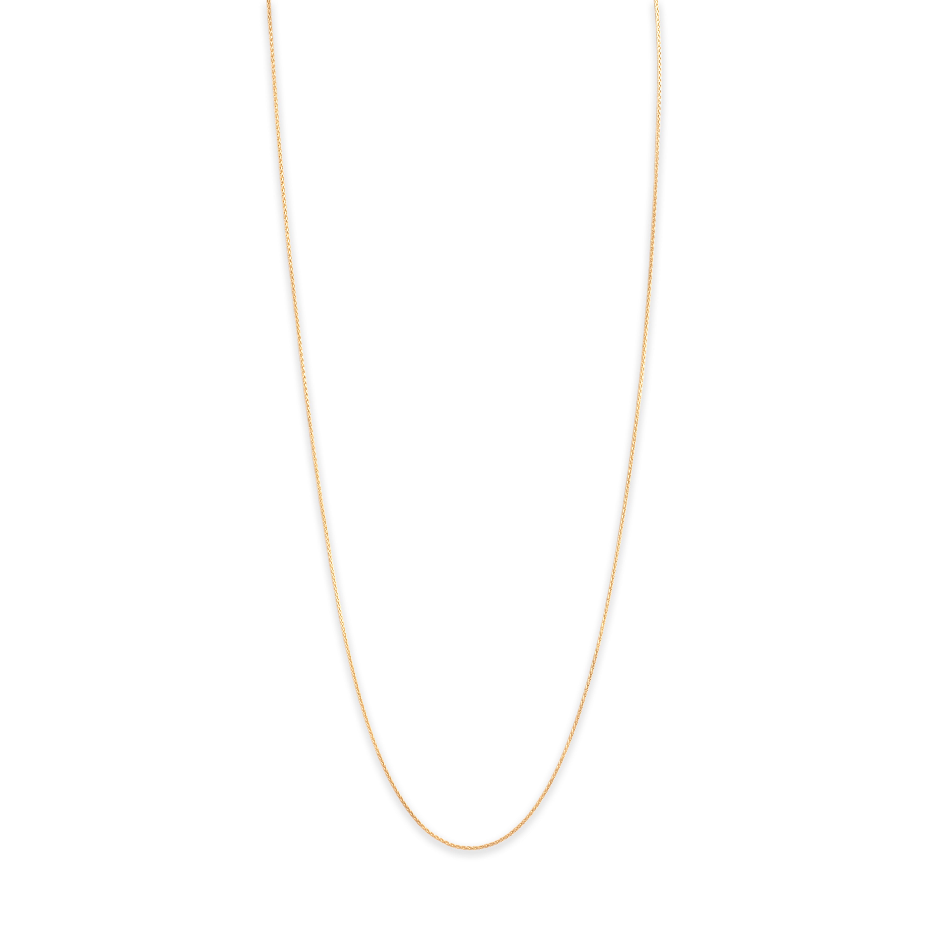 Vintage Italian 14k Yellow Gold 1mm Chic Classic Wheat Chain - detail view #1