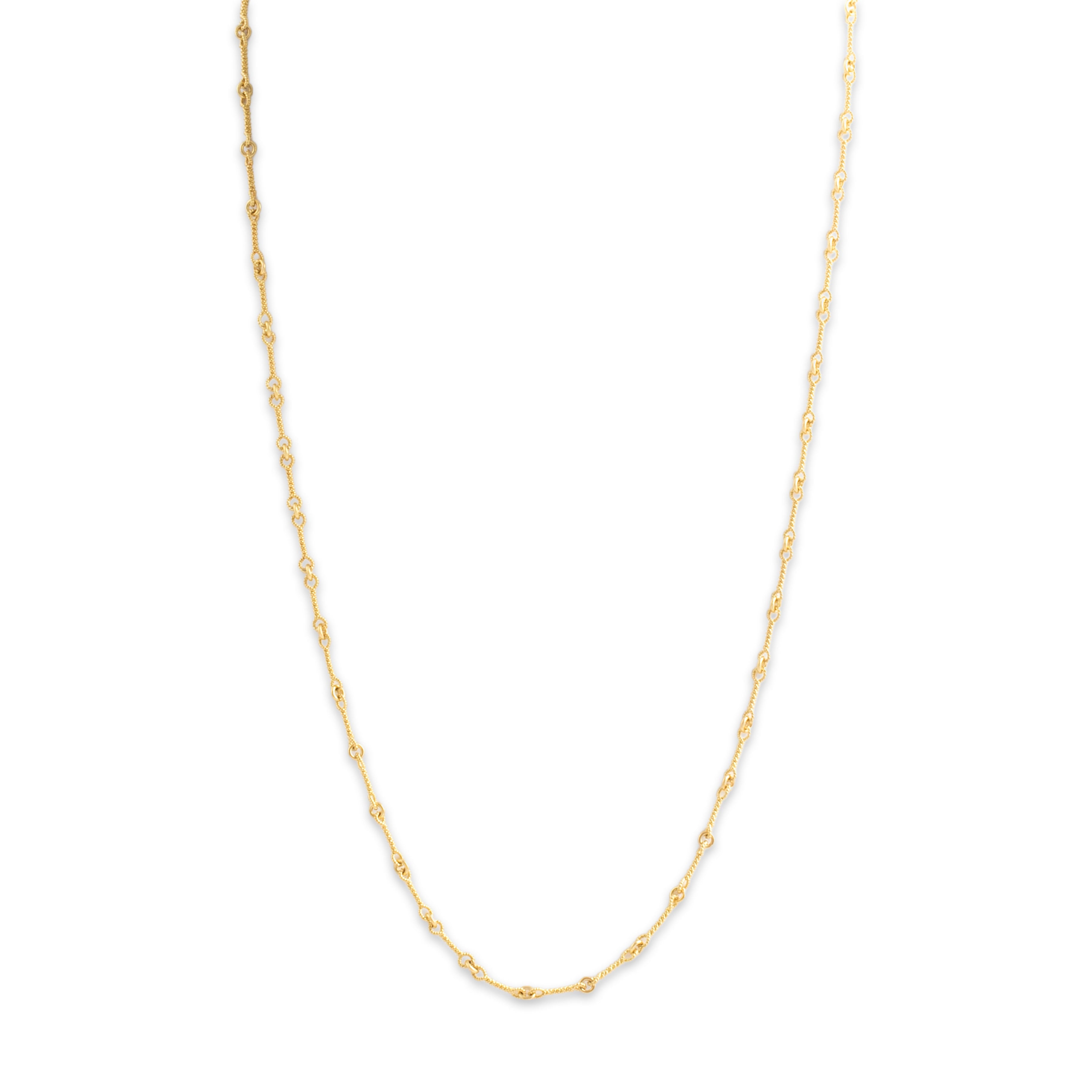 Vintage Italian 18k Yellow Gold 2.7mm Chic Rope Twist Link Chain - detail view #1